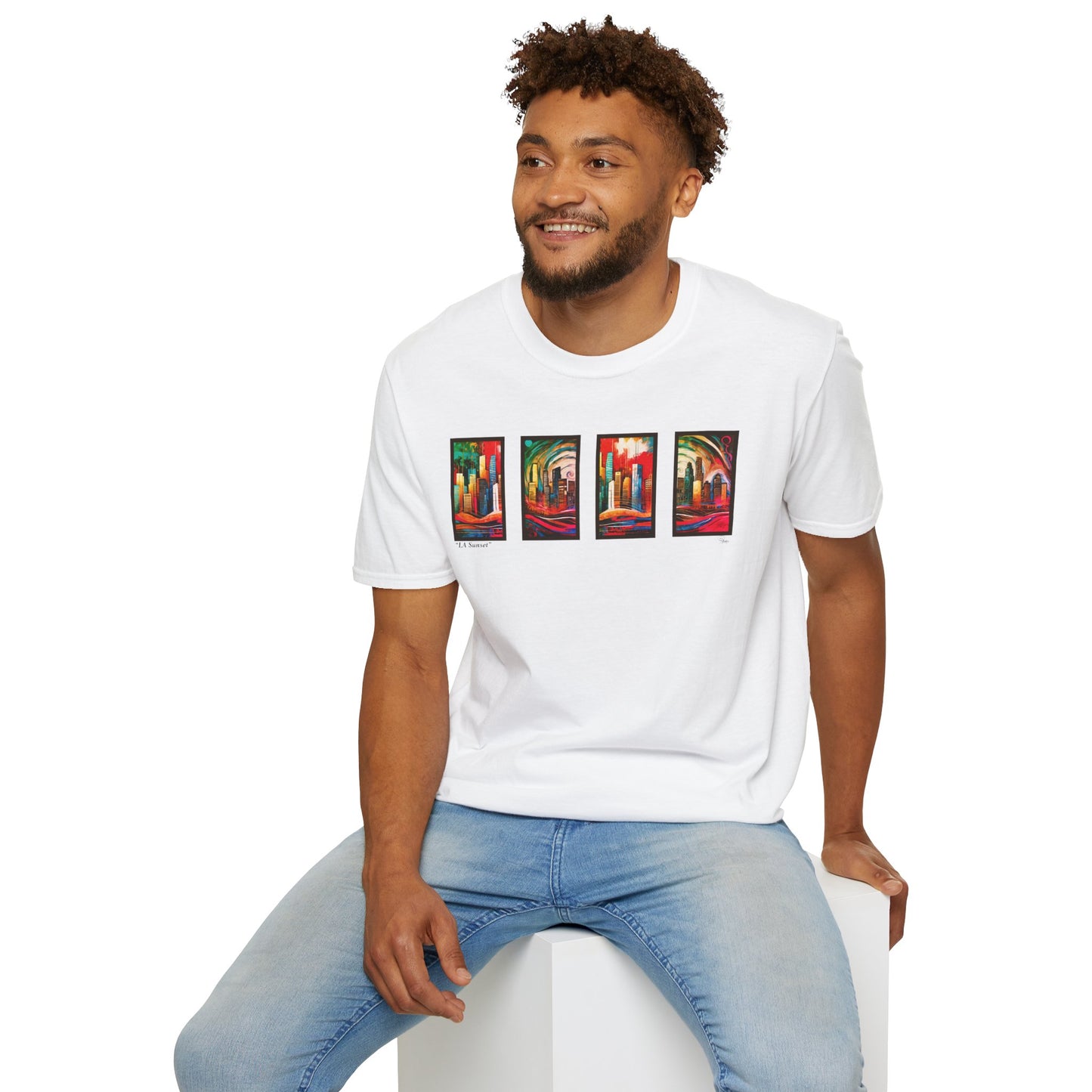 “LA Sunset” Abstract Art - Unisex T-Shirt
