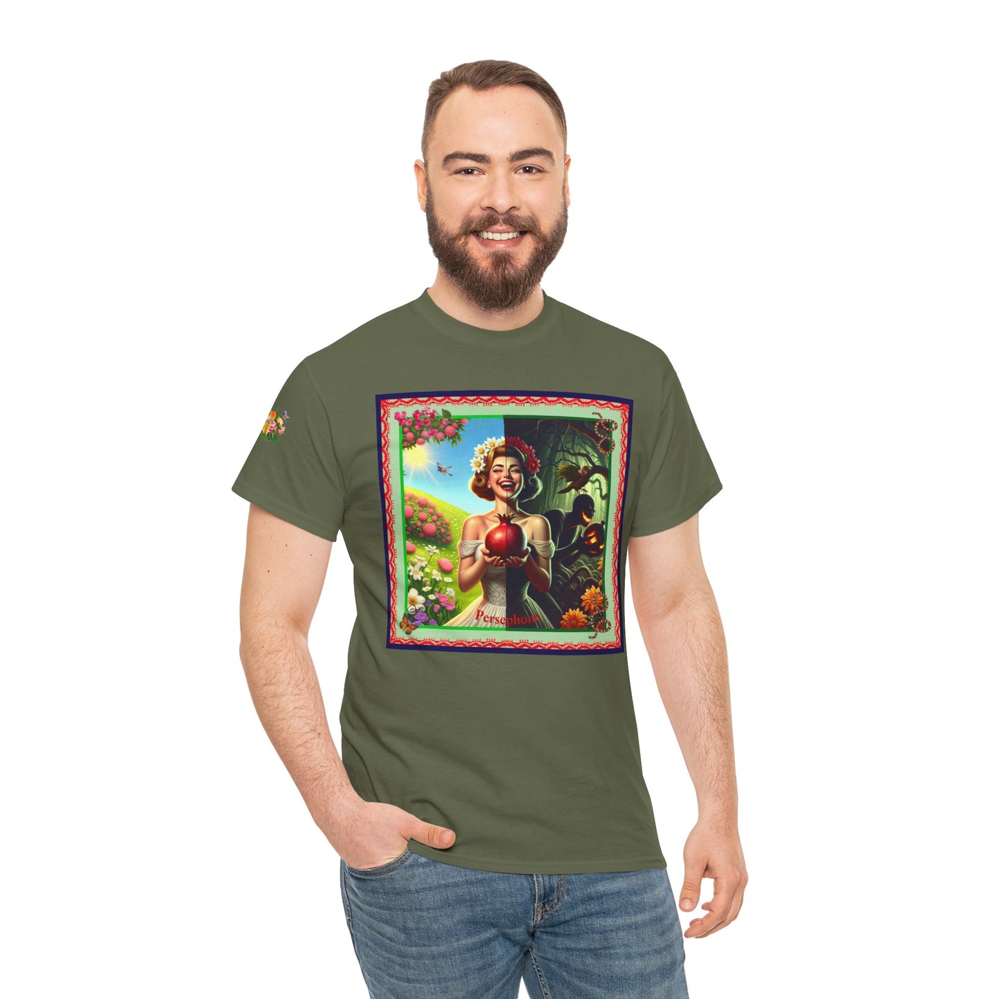 Persephone- Goddess of Spring and Queen of the Underworld - Unisex Heavy Cotton Tee