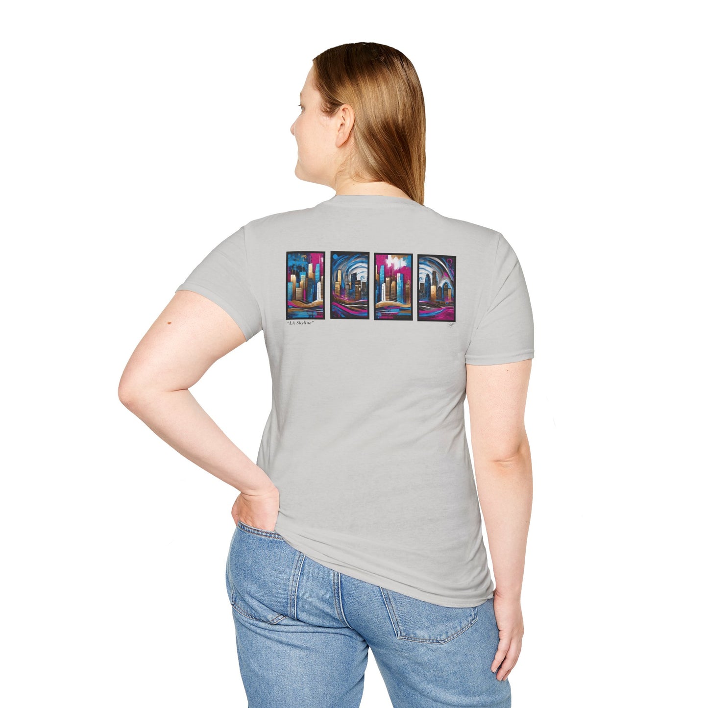 “LA Skyline” Abstract Art - Unisex T-Shirt