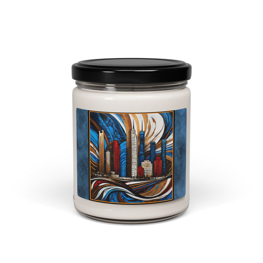 “Chicago Skyline II” Abstract Art - Scented Soy Candle, 9oz