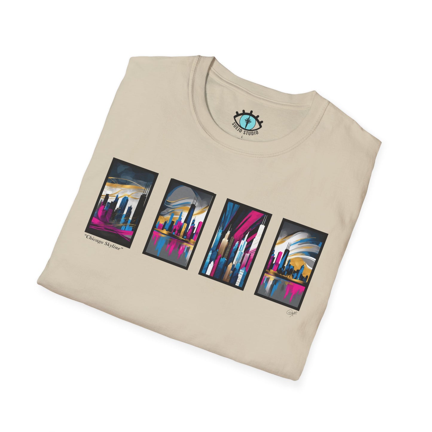 “Chicago Skyline” Abstract Art - Unisex T-Shirt