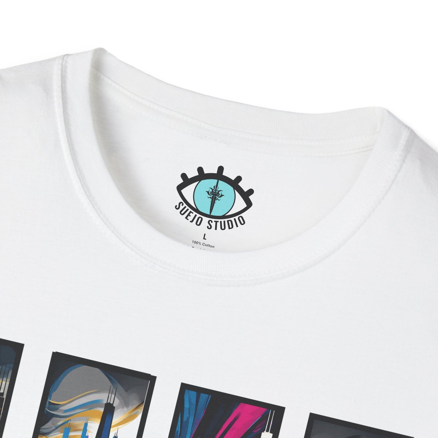 “Chicago Skyline” Abstract Art - Unisex T-Shirt