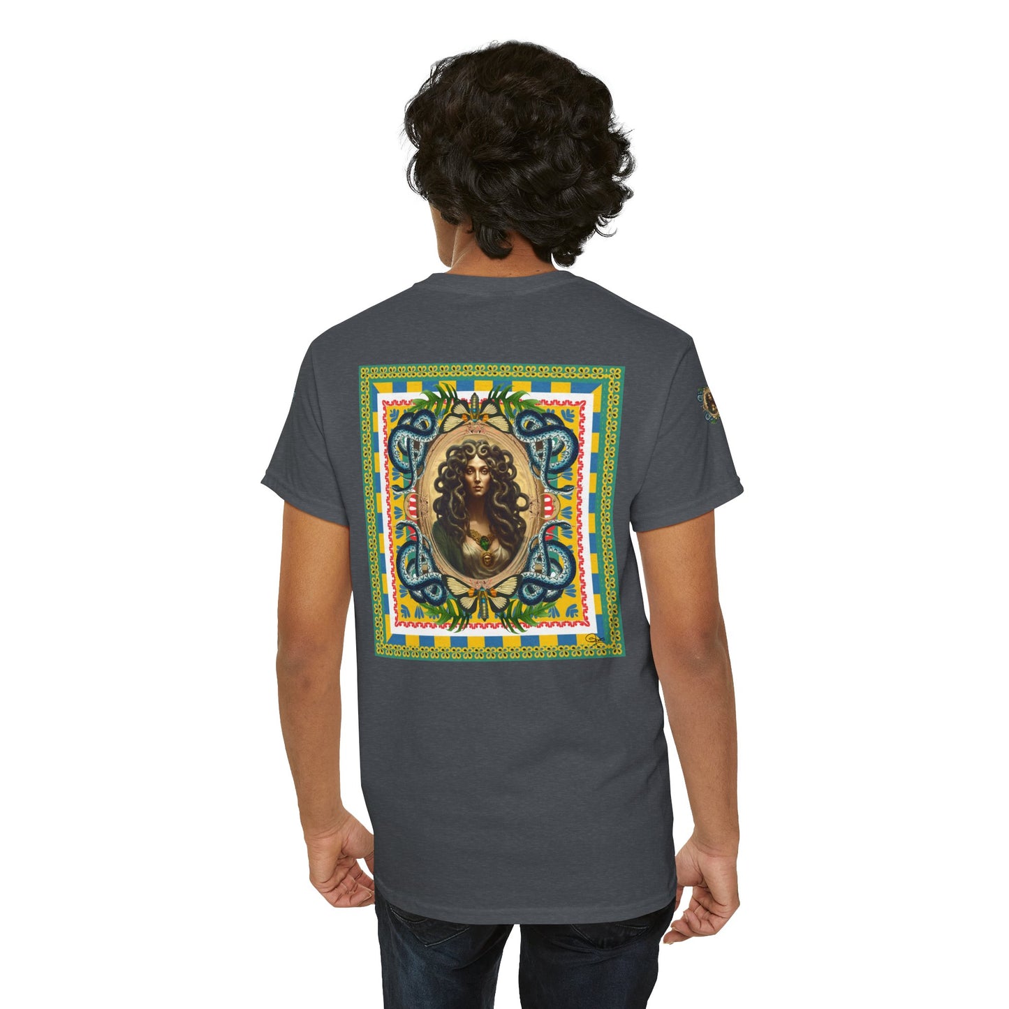 Mona Lisa Medusa - Unisex Cotton T-Shirt