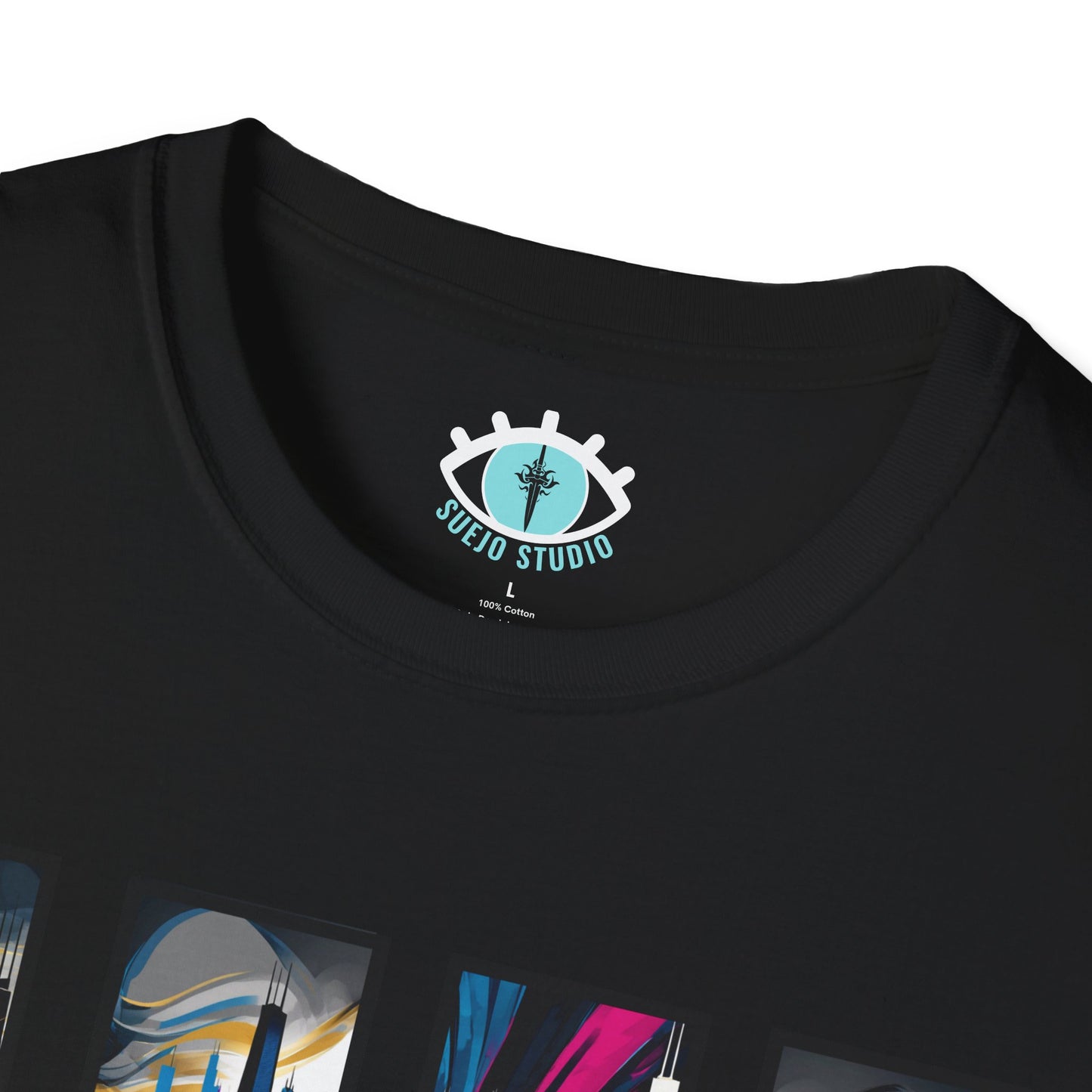 “Chicago Skyline” Abstract Art - Unisex T-Shirt