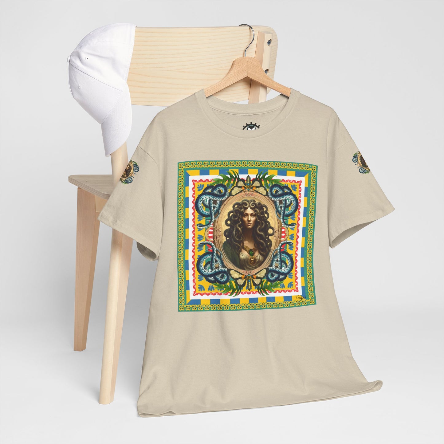 Mona Lisa Medusa - Unisex Cotton T-Shirt