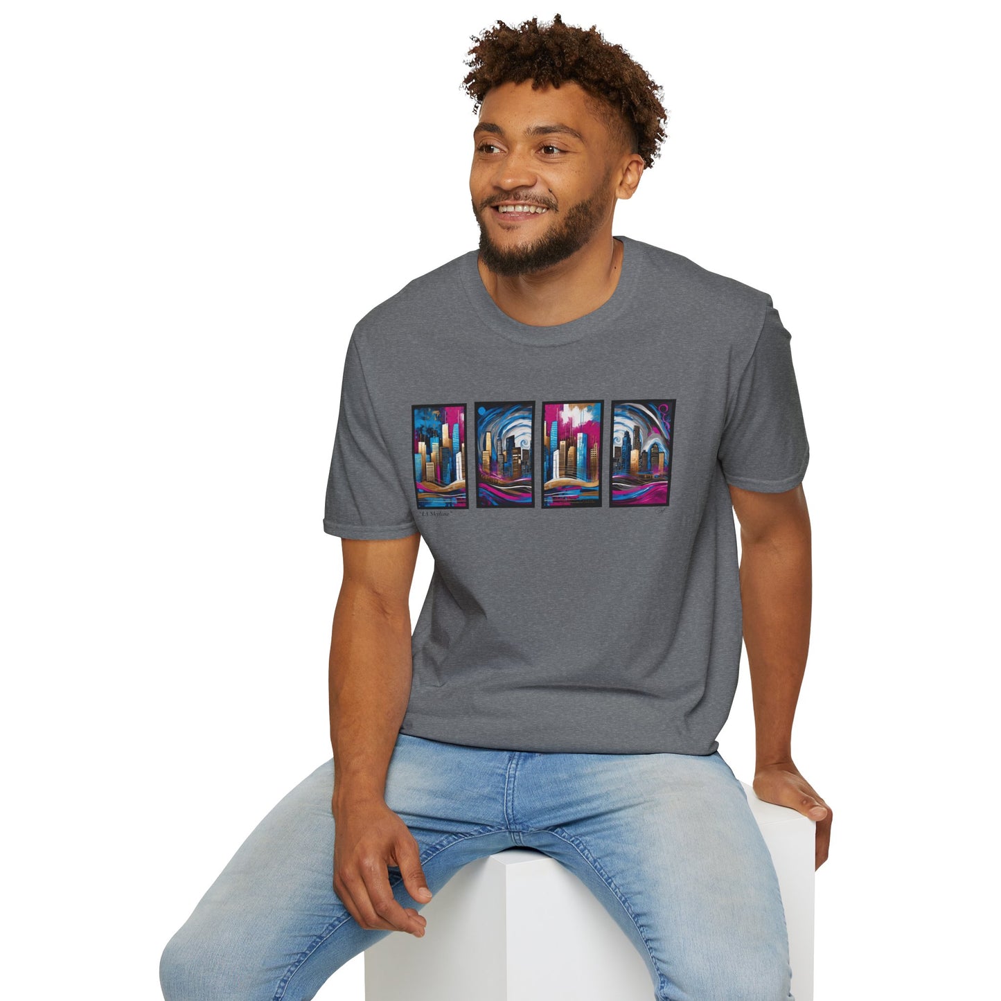 “LA Skyline” Abstract Art - Unisex T-Shirt