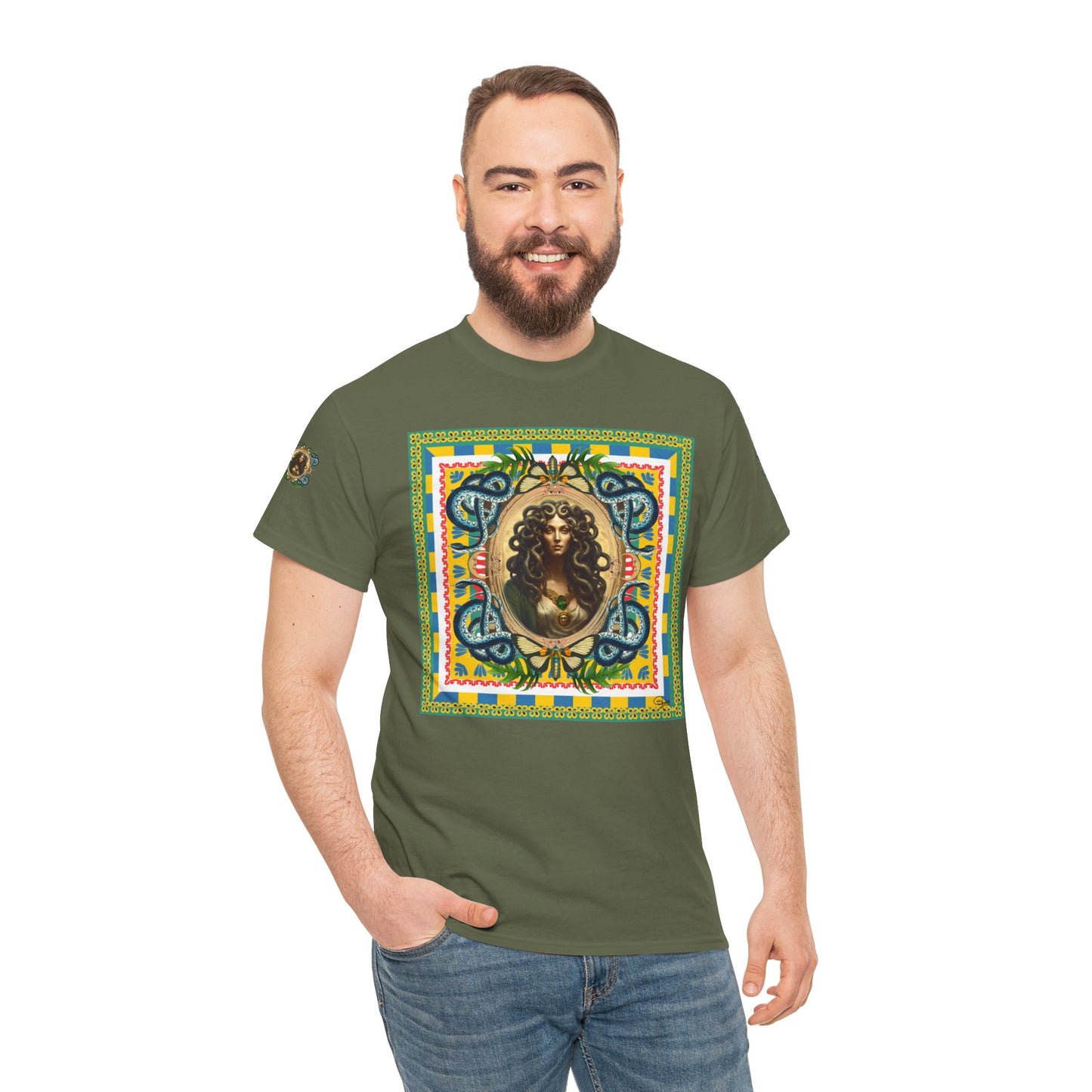 Mona Lisa Medusa - Unisex Cotton T-Shirt