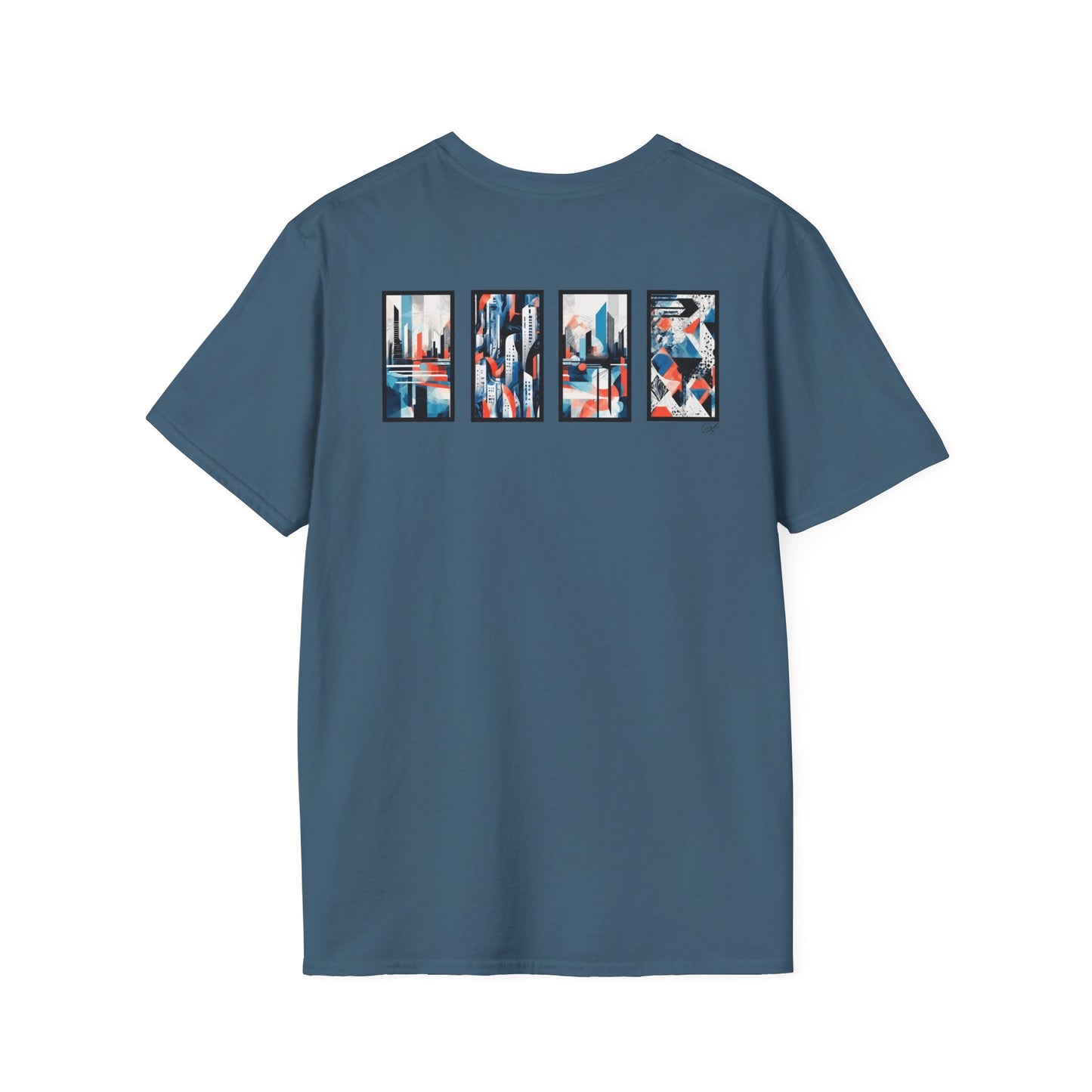 “Cityscape Blue” Abstract Art - Unisex T-Shirt