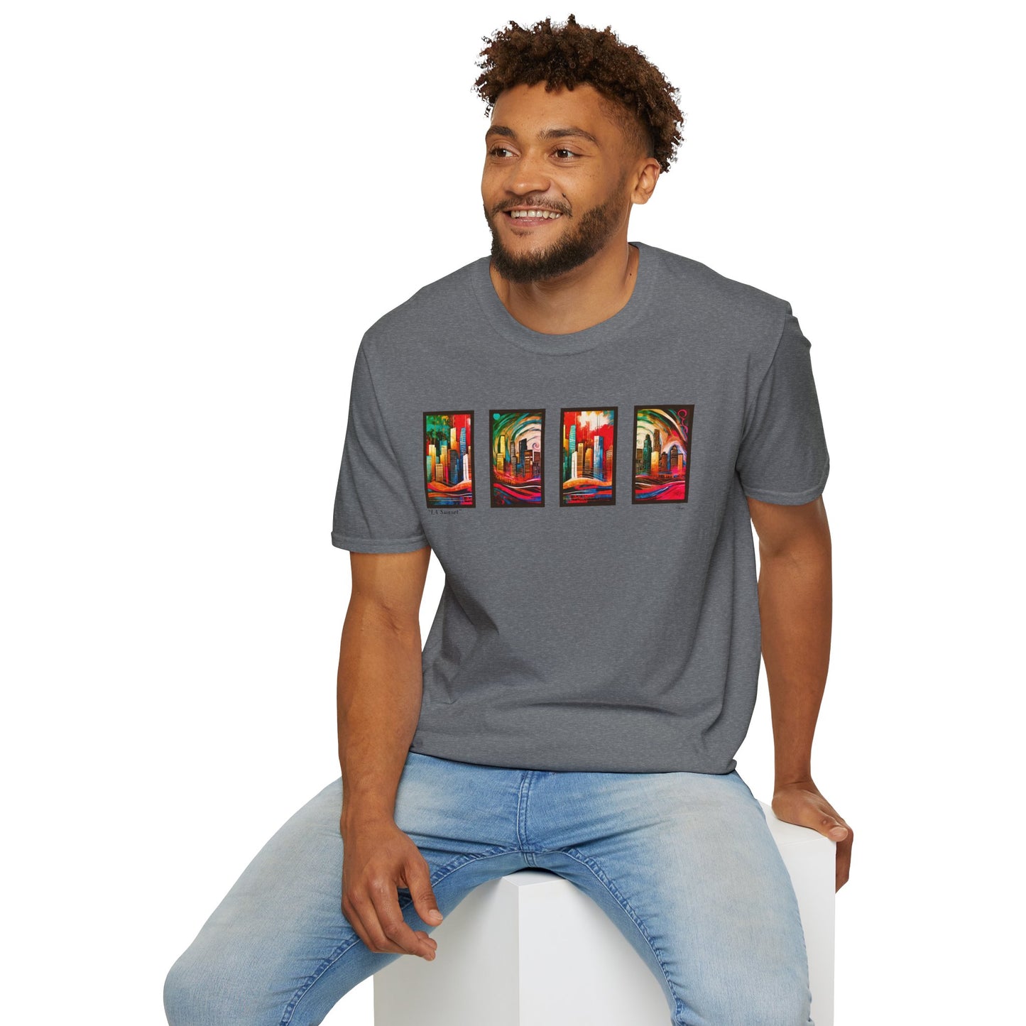 “LA Sunset” Abstract Art - Unisex T-Shirt