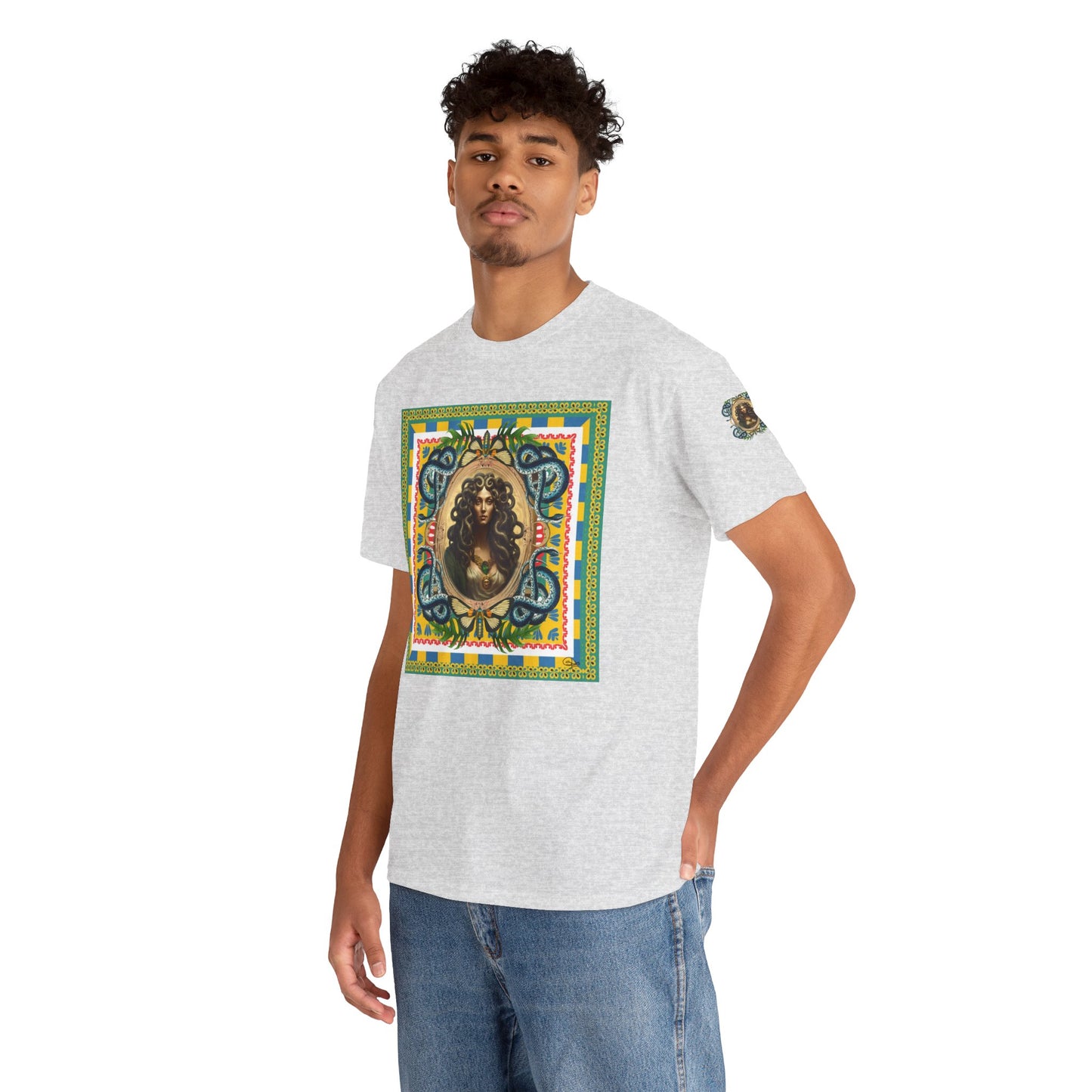 Mona Lisa Medusa - Unisex Cotton T-Shirt