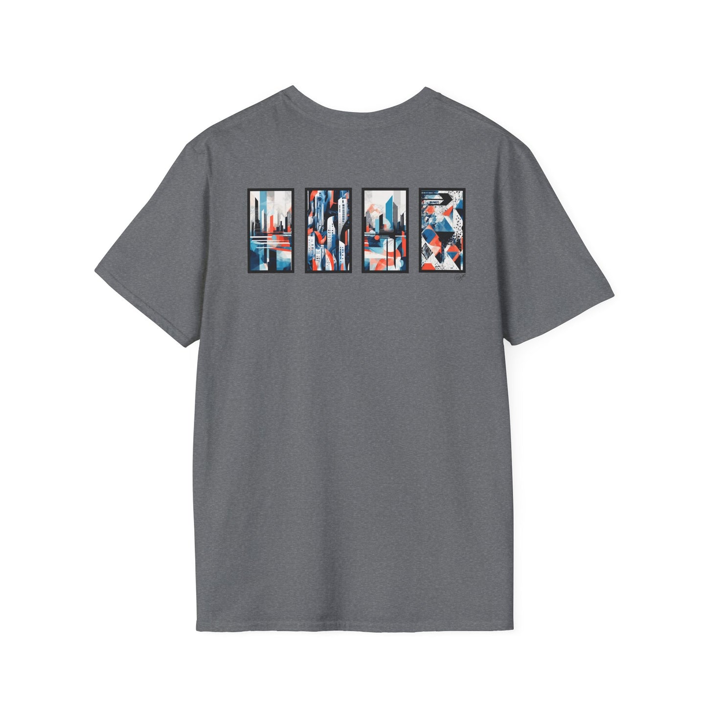 “Cityscape Blue” Abstract Art - Unisex T-Shirt