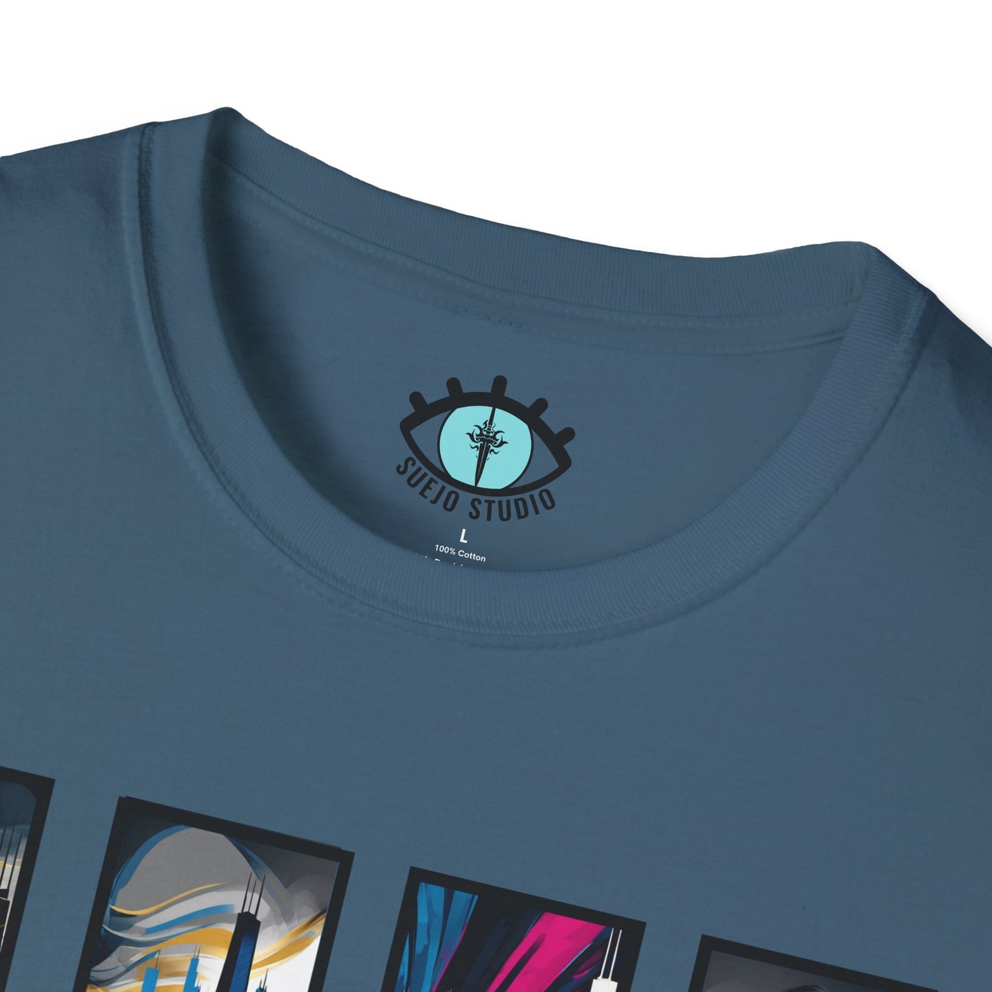 “Chicago Skyline” Abstract Art - Unisex T-Shirt