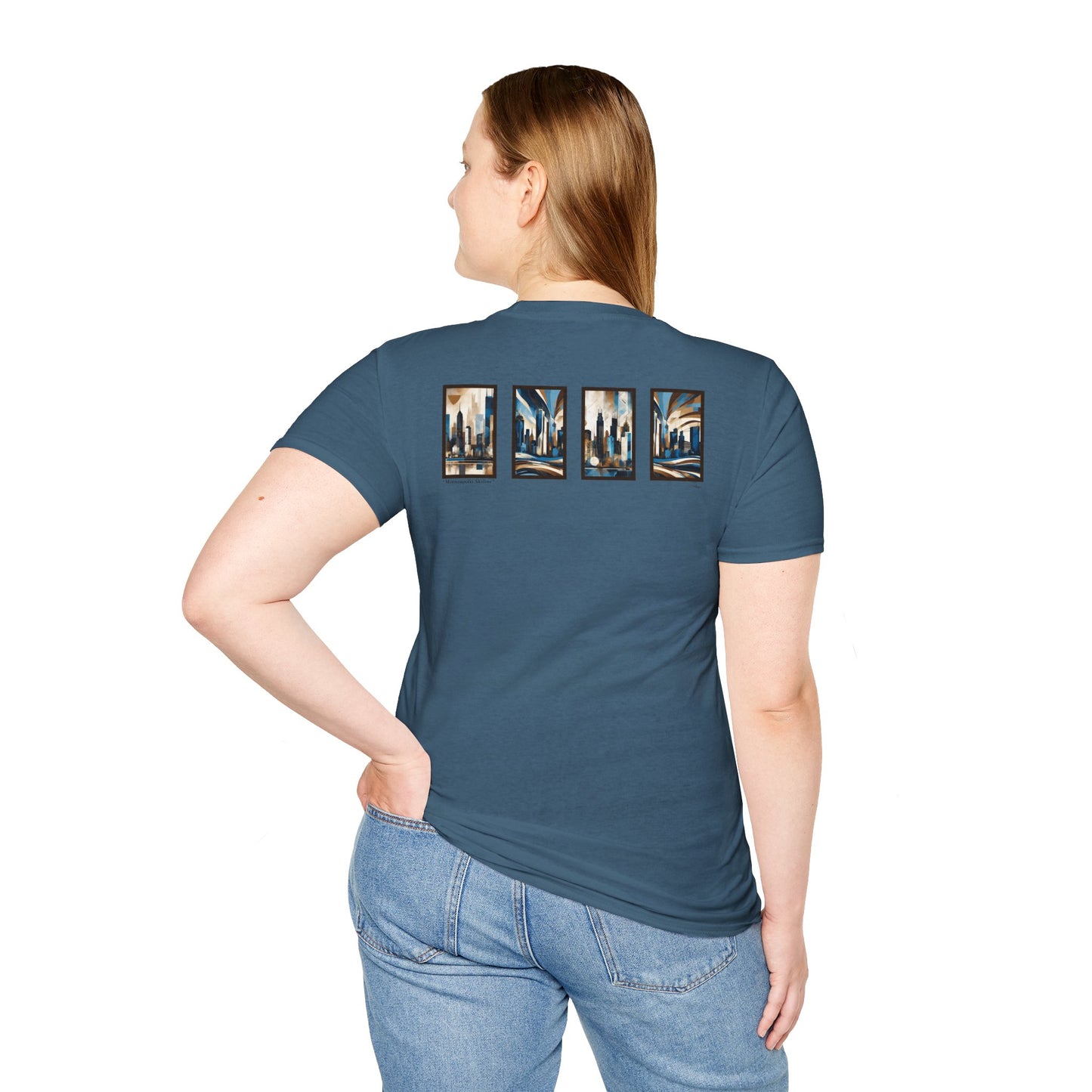 “Minneapolis Skyline” Abstract Art - Unisex T-Shirt