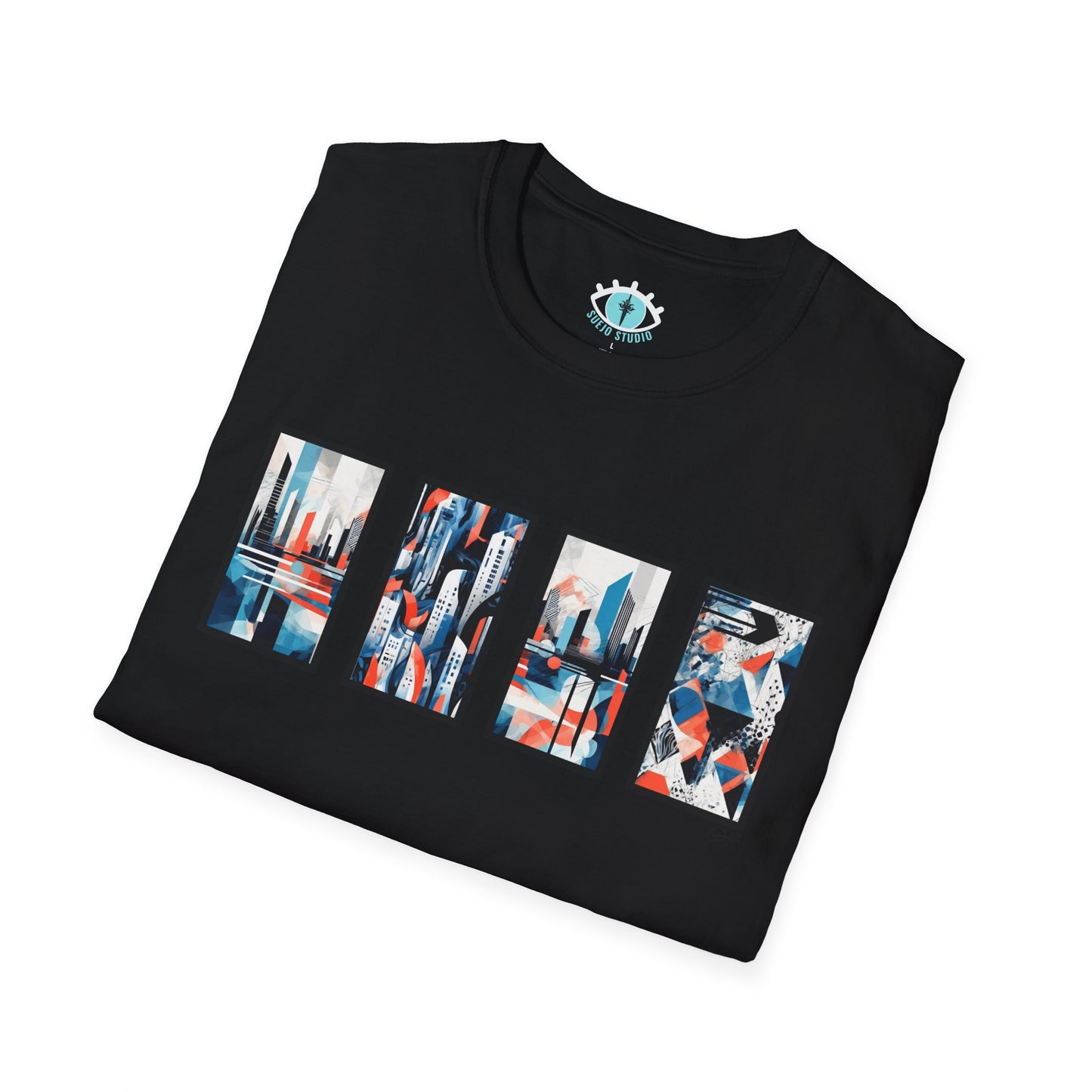 “Cityscape Blue” Abstract Art - Unisex T-Shirt