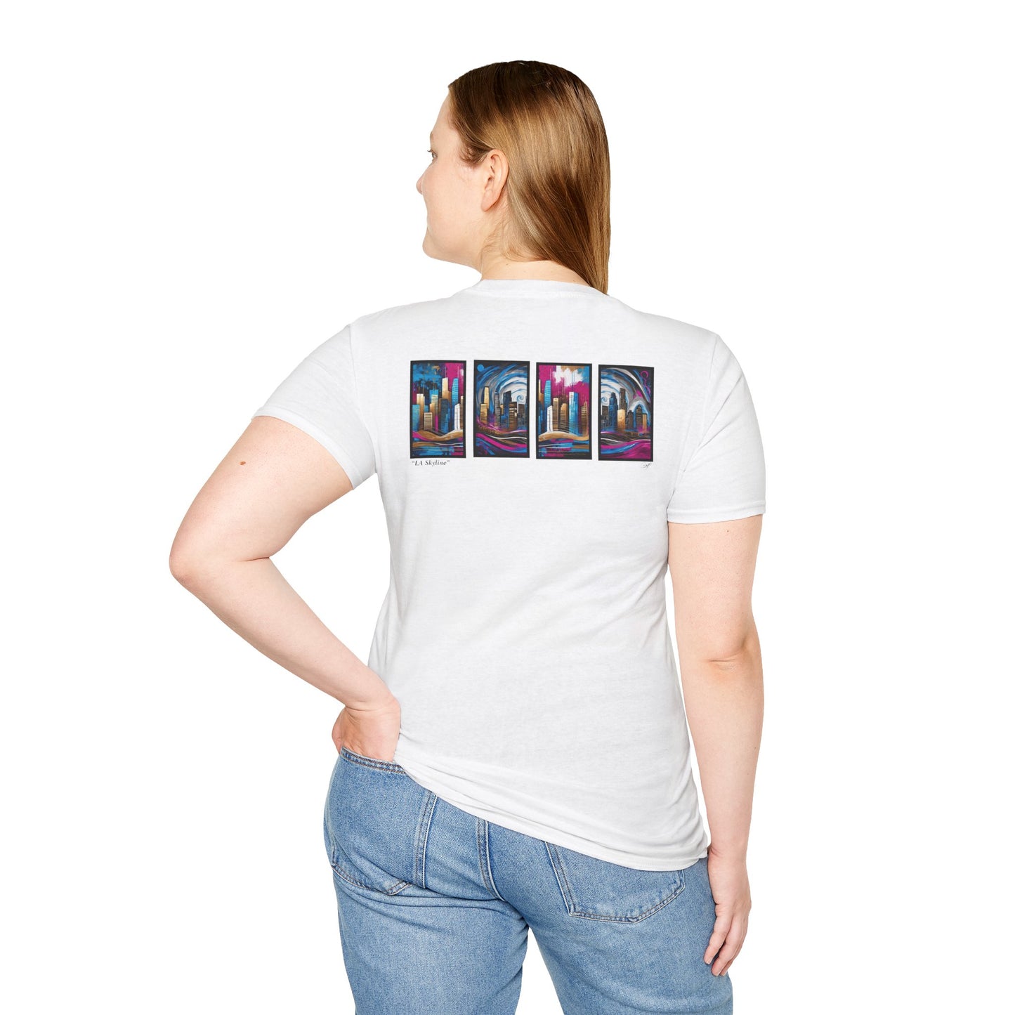 “LA Skyline” Abstract Art - Unisex T-Shirt