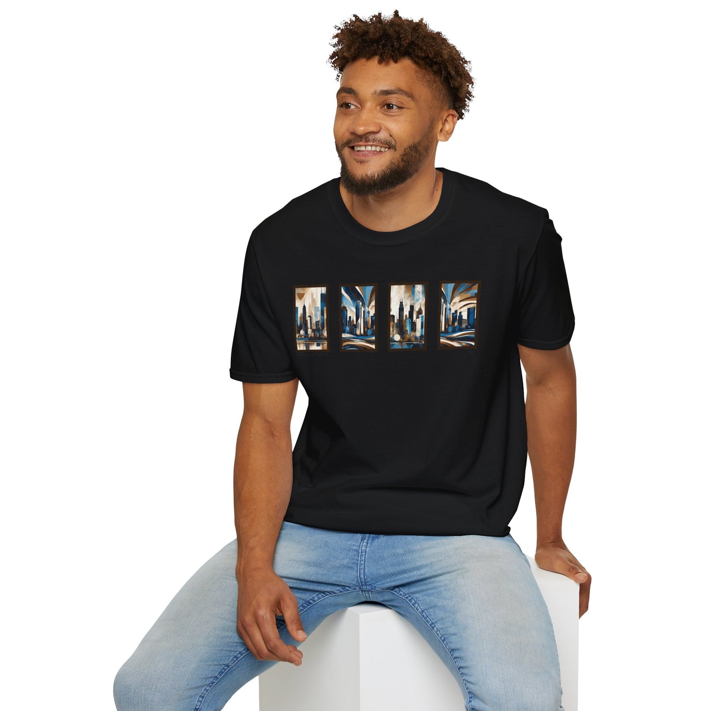 “Minneapolis Skyline” Abstract Art - Unisex T-Shirt
