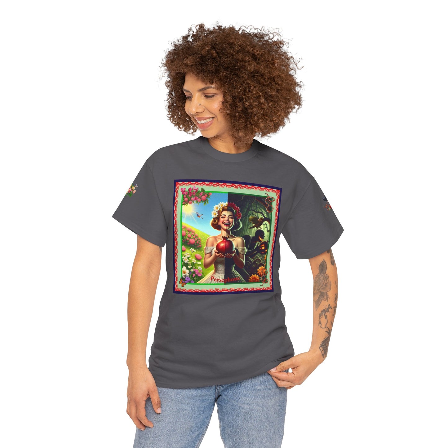 Persephone- Goddess of Spring and Queen of the Underworld - Unisex Heavy Cotton Tee