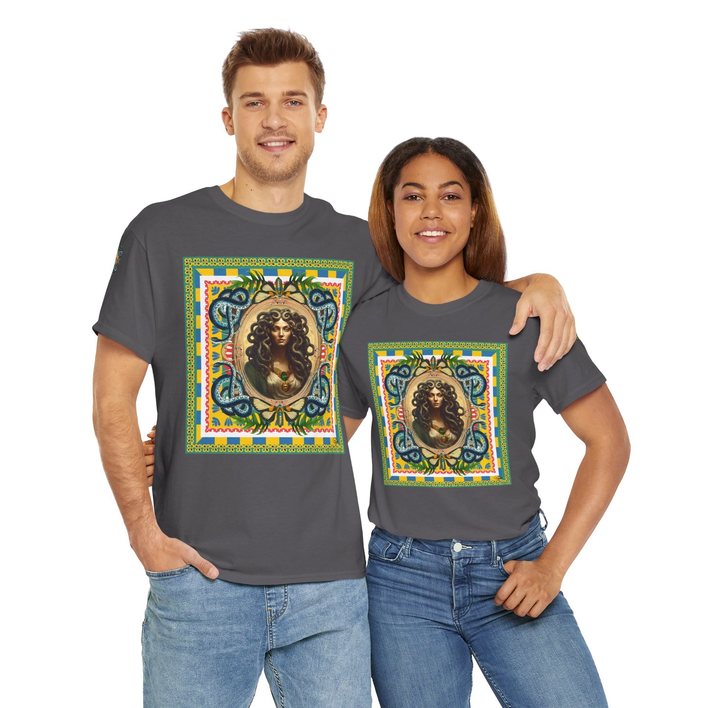 Mona Lisa Medusa - Unisex Cotton T-Shirt