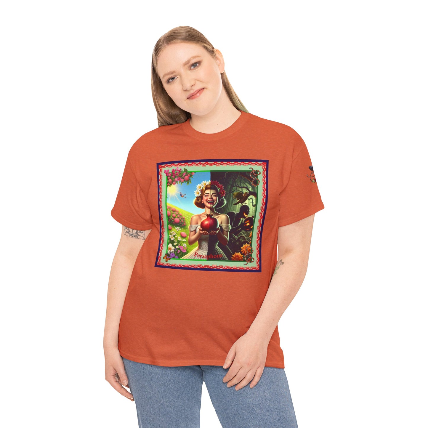 Persephone- Goddess of Spring and Queen of the Underworld - Unisex Heavy Cotton Tee