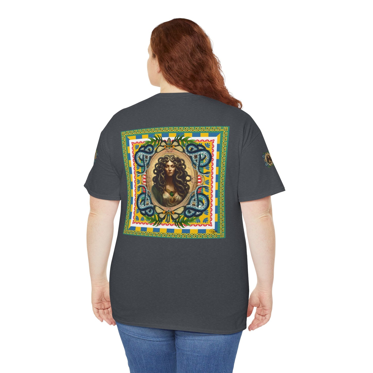 Mona Lisa Medusa - Unisex Cotton T-Shirt