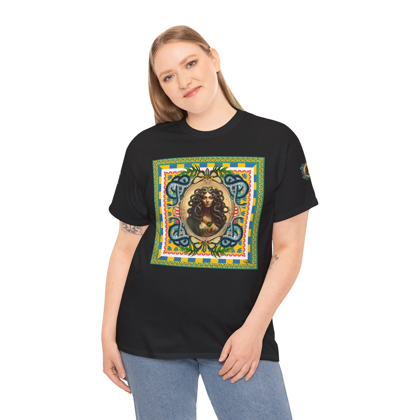 Mona Lisa Medusa - Unisex Cotton T-Shirt