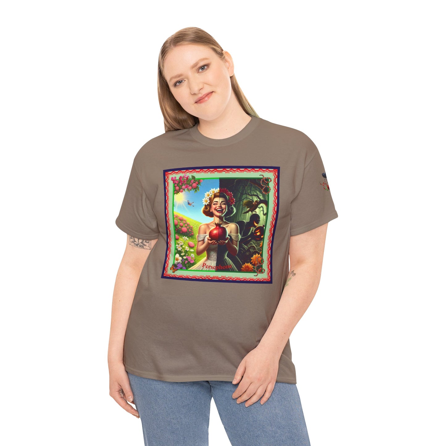 Persephone- Goddess of Spring and Queen of the Underworld - Unisex Heavy Cotton Tee