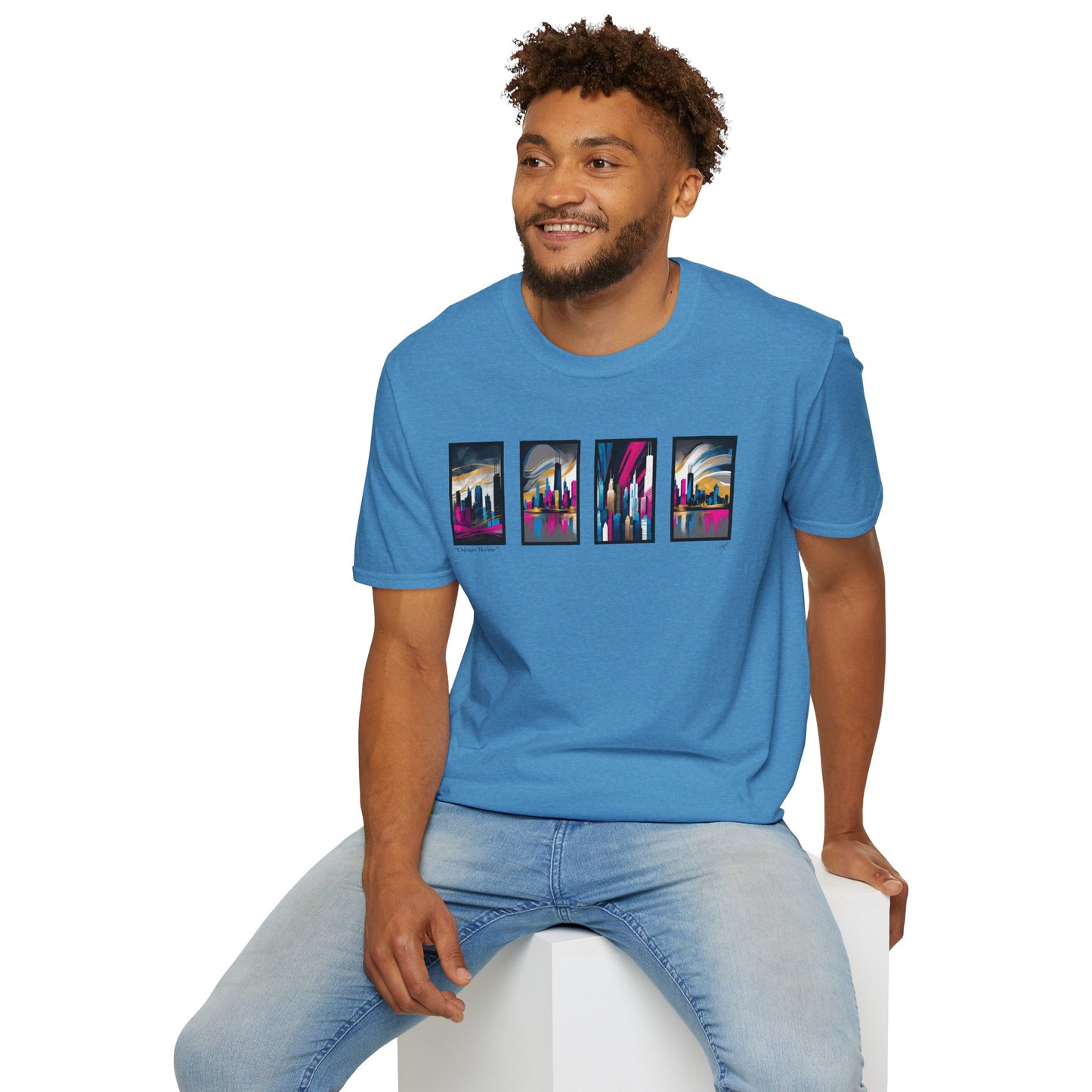 “Chicago Skyline” Abstract Art - Unisex T-Shirt
