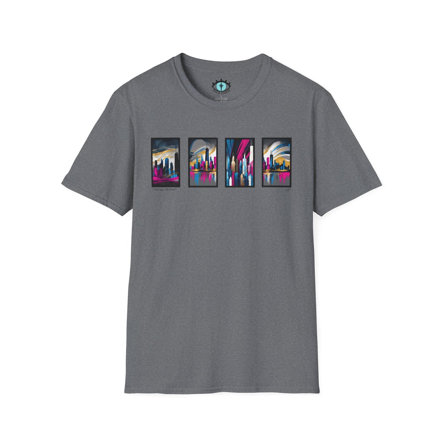 “Chicago Skyline” Abstract Art - Unisex T-Shirt