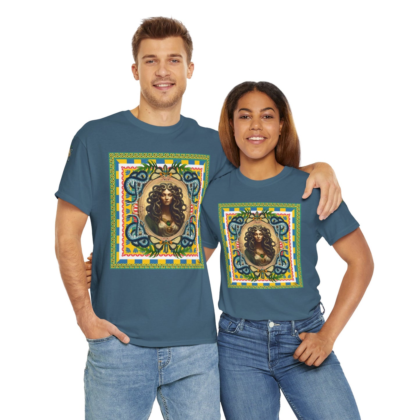 Mona Lisa Medusa - Unisex Cotton T-Shirt