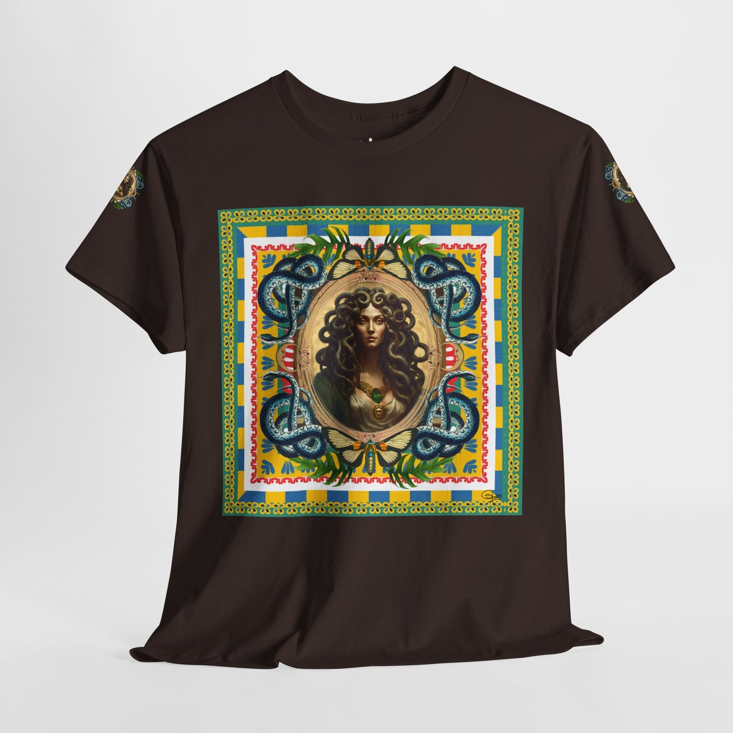 Mona Lisa Medusa - Unisex Cotton T-Shirt