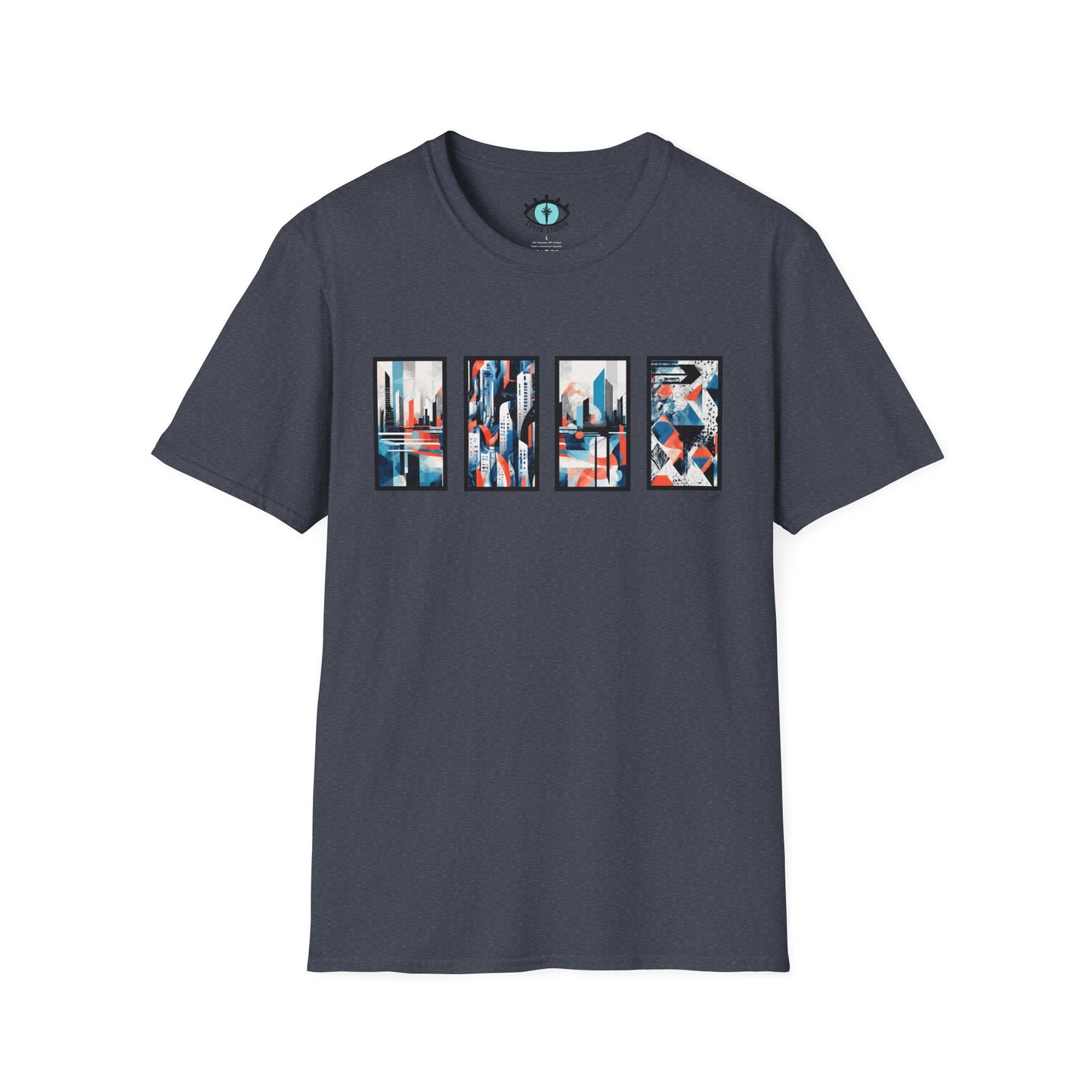 “Cityscape Blue” Abstract Art - Unisex T-Shirt