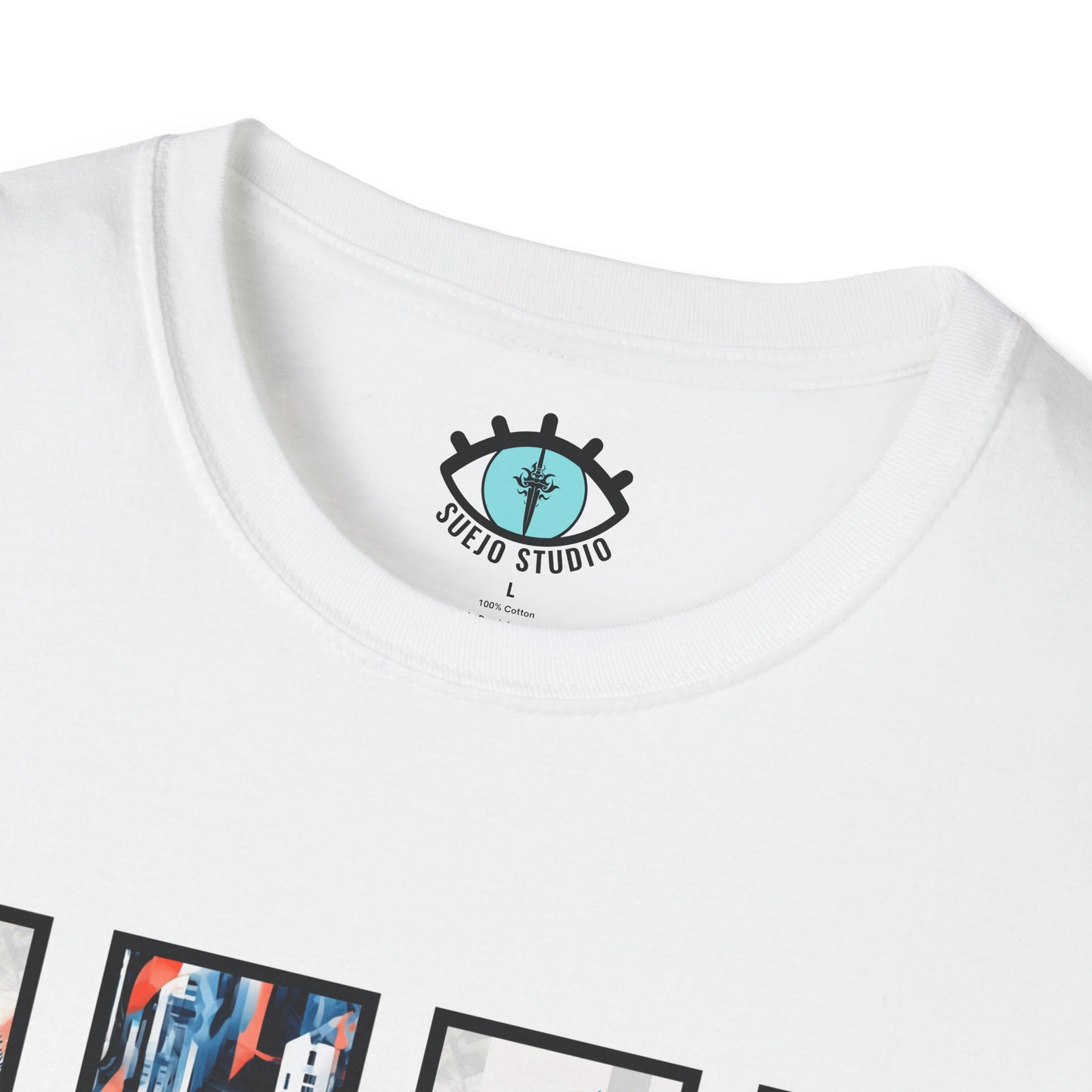 “Cityscape Blue” Abstract Art - Unisex T-Shirt