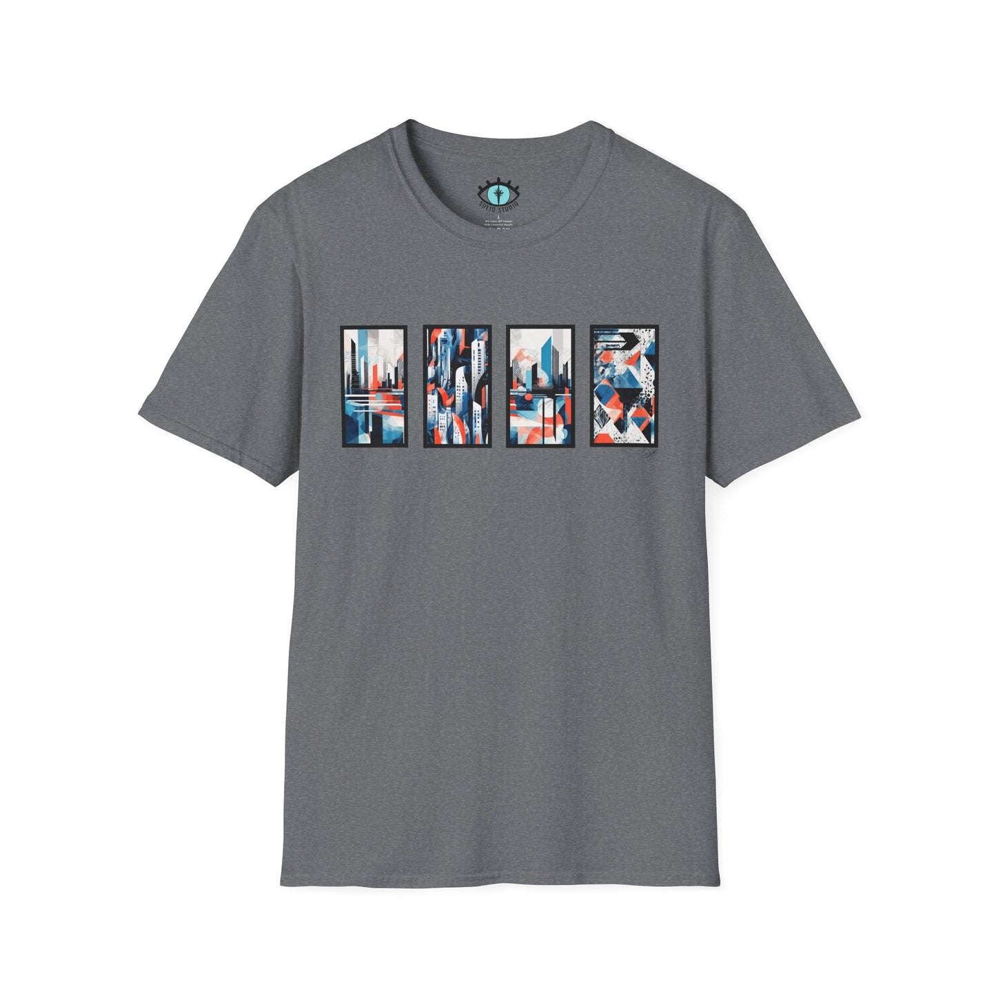 “Cityscape Blue” Abstract Art - Unisex T-Shirt