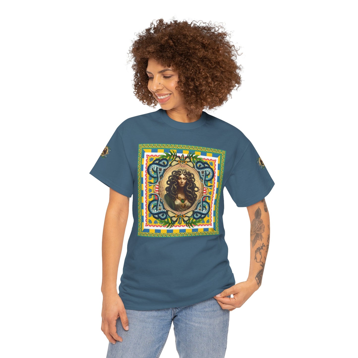 Mona Lisa Medusa - Unisex Cotton T-Shirt