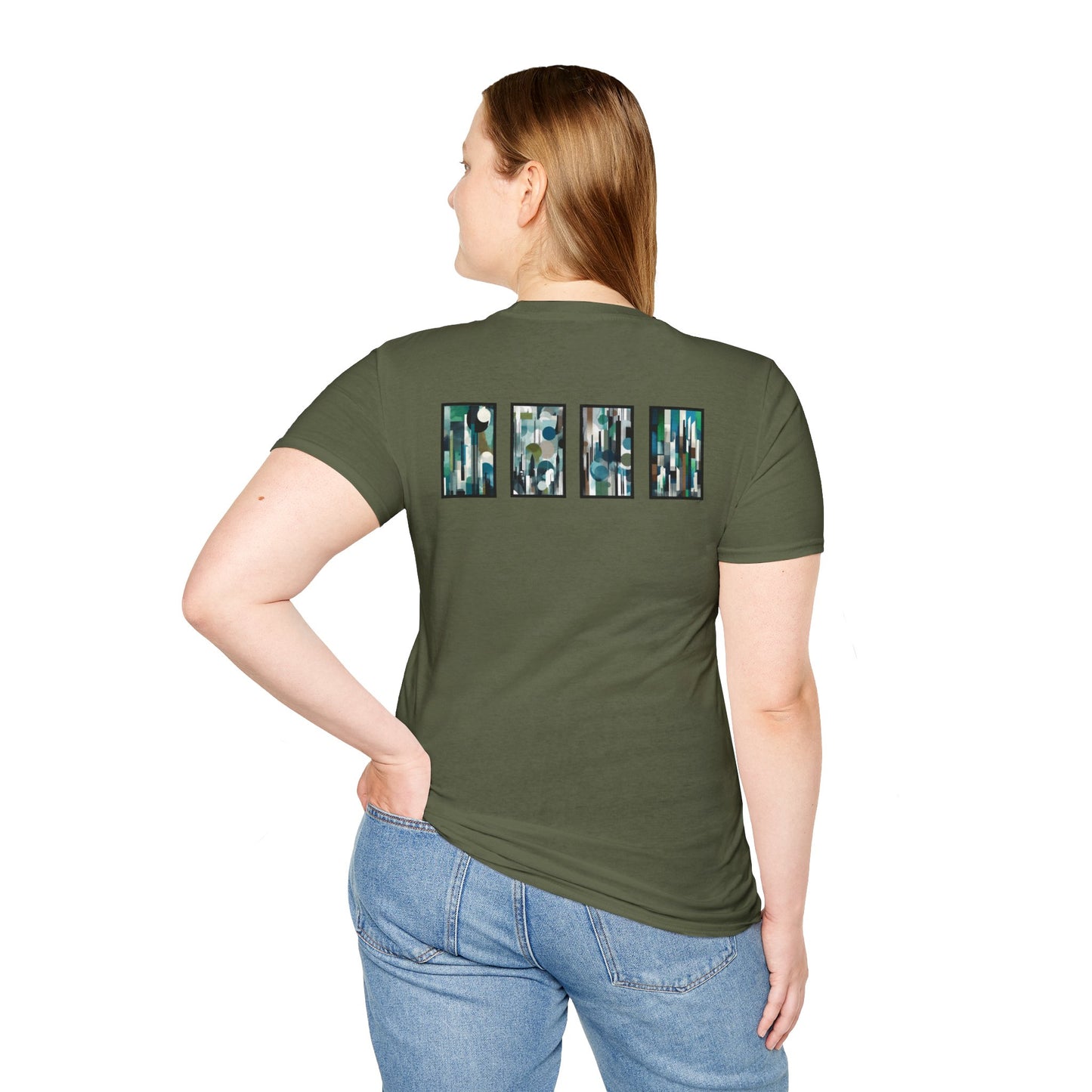 “Night Skyline” Abstract Art - Unisex T-Shirt