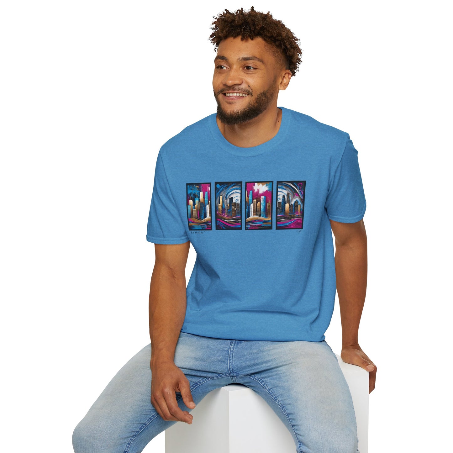“LA Skyline” Abstract Art - Unisex T-Shirt