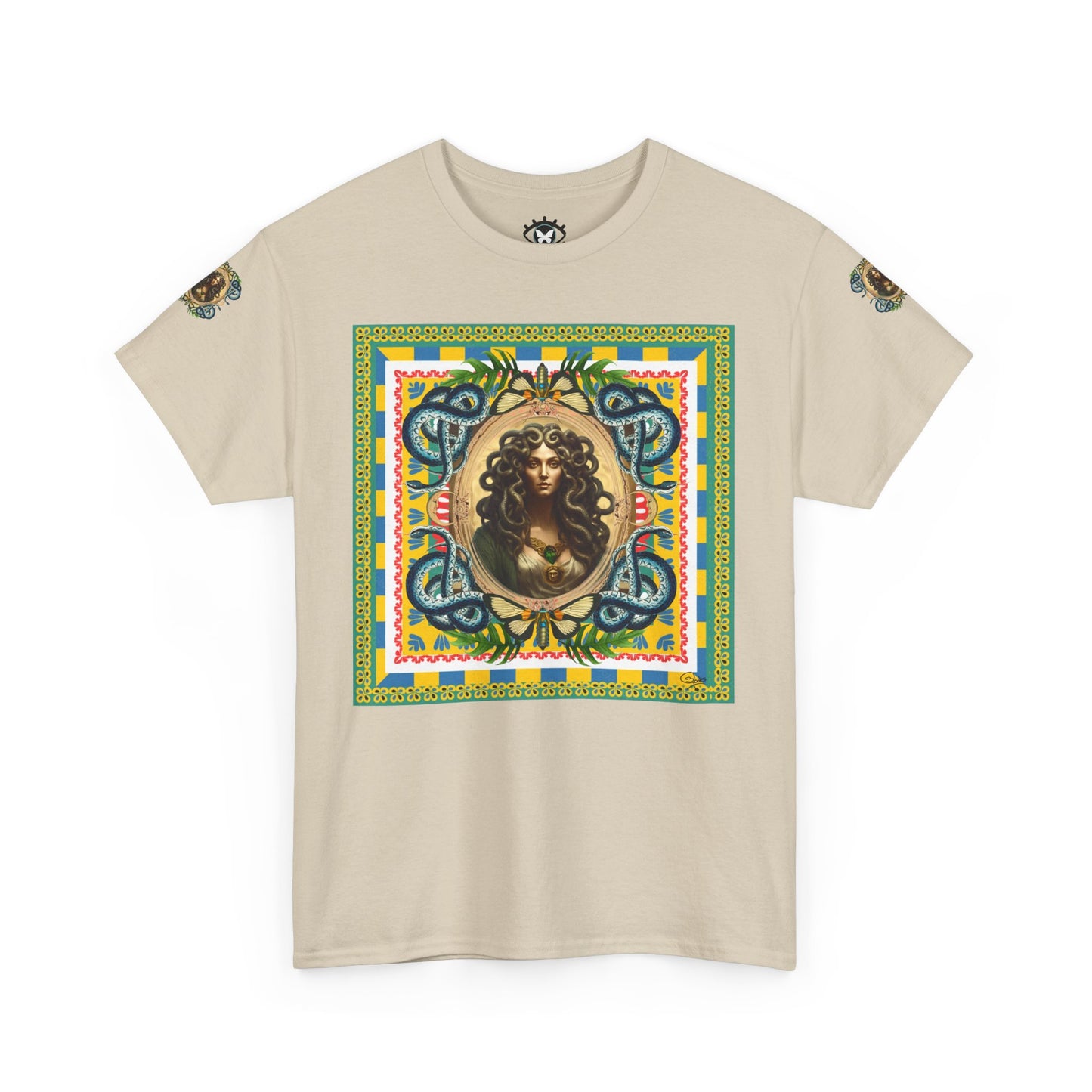Mona Lisa Medusa - Unisex Cotton T-Shirt