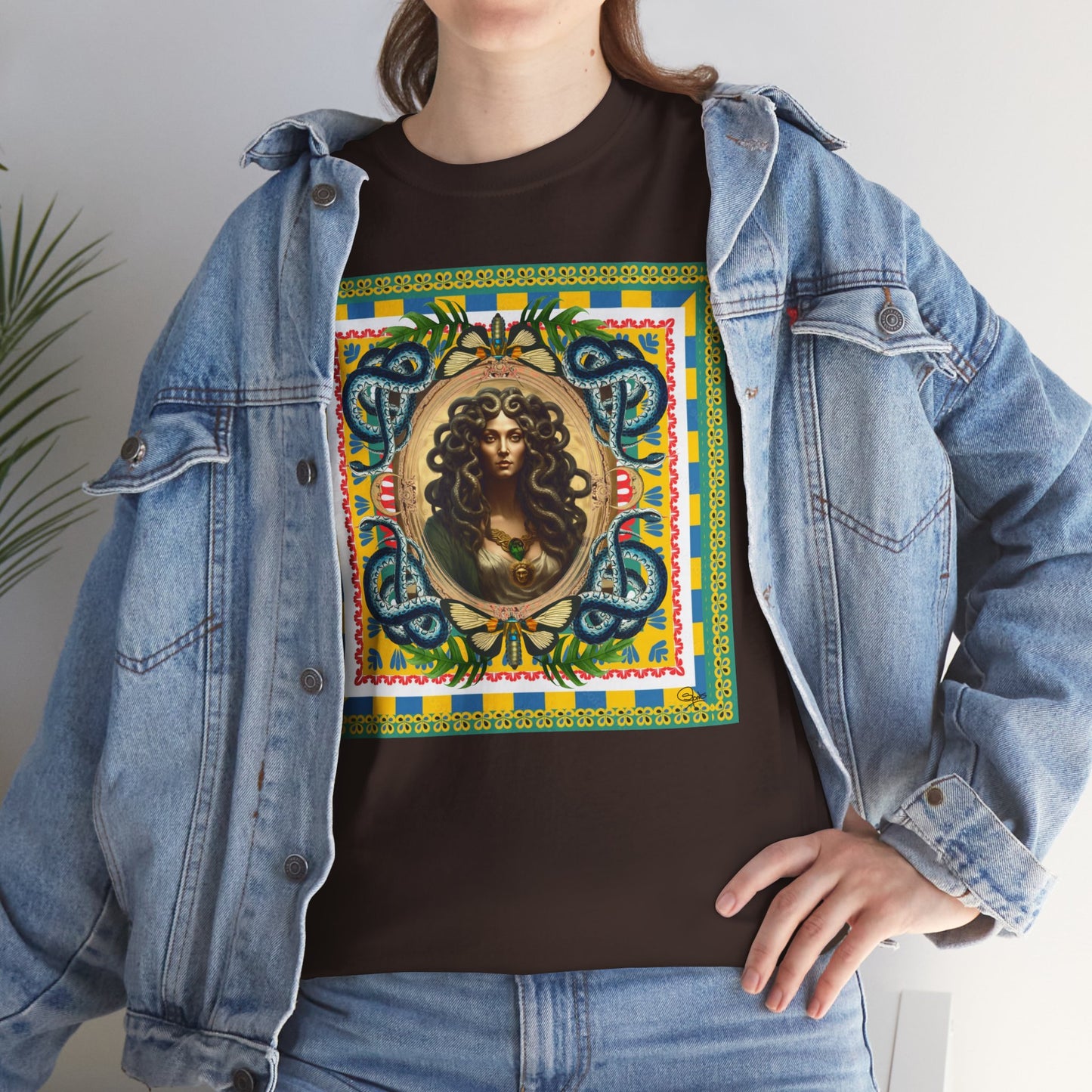 Mona Lisa Medusa - Unisex Cotton T-Shirt