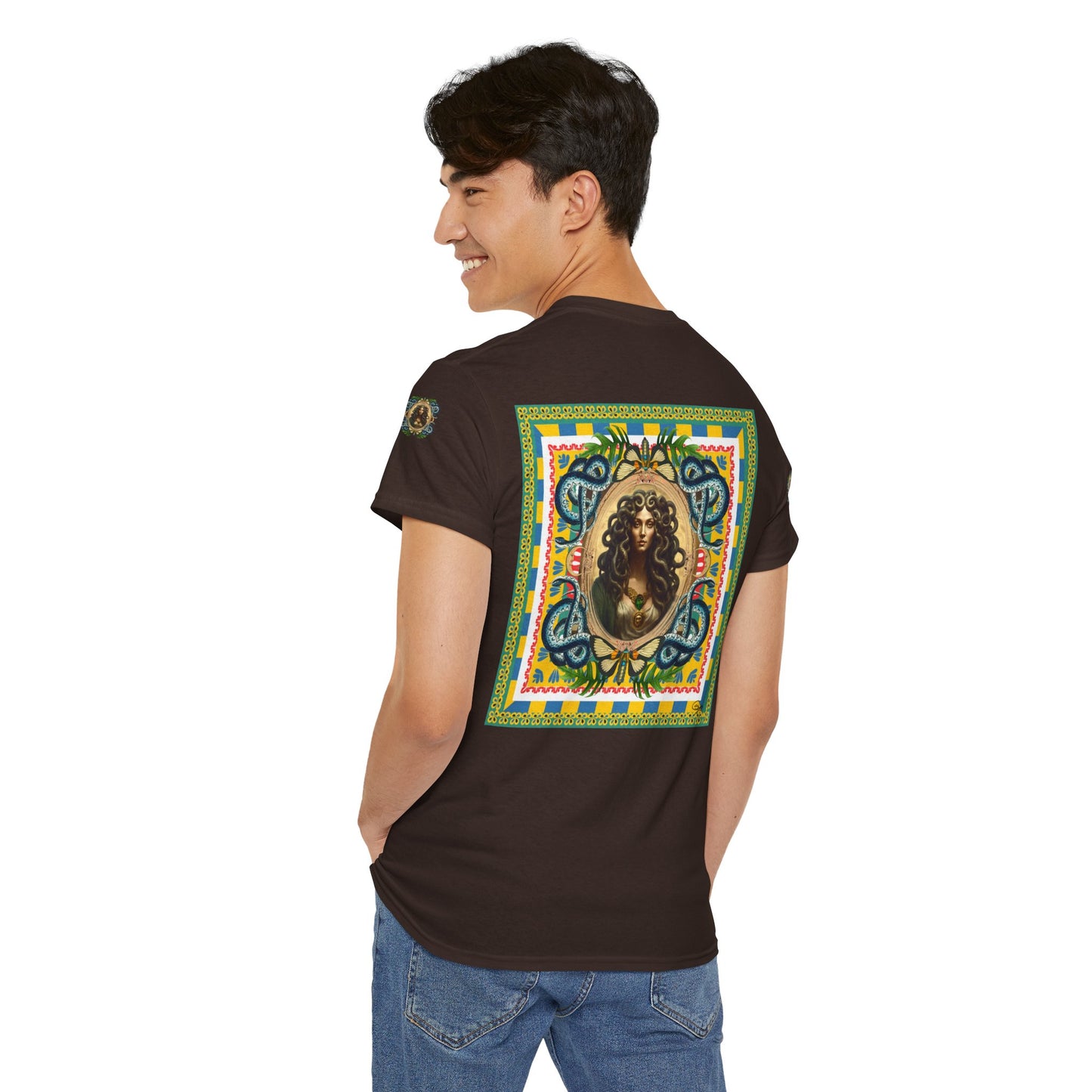Mona Lisa Medusa - Unisex Cotton T-Shirt