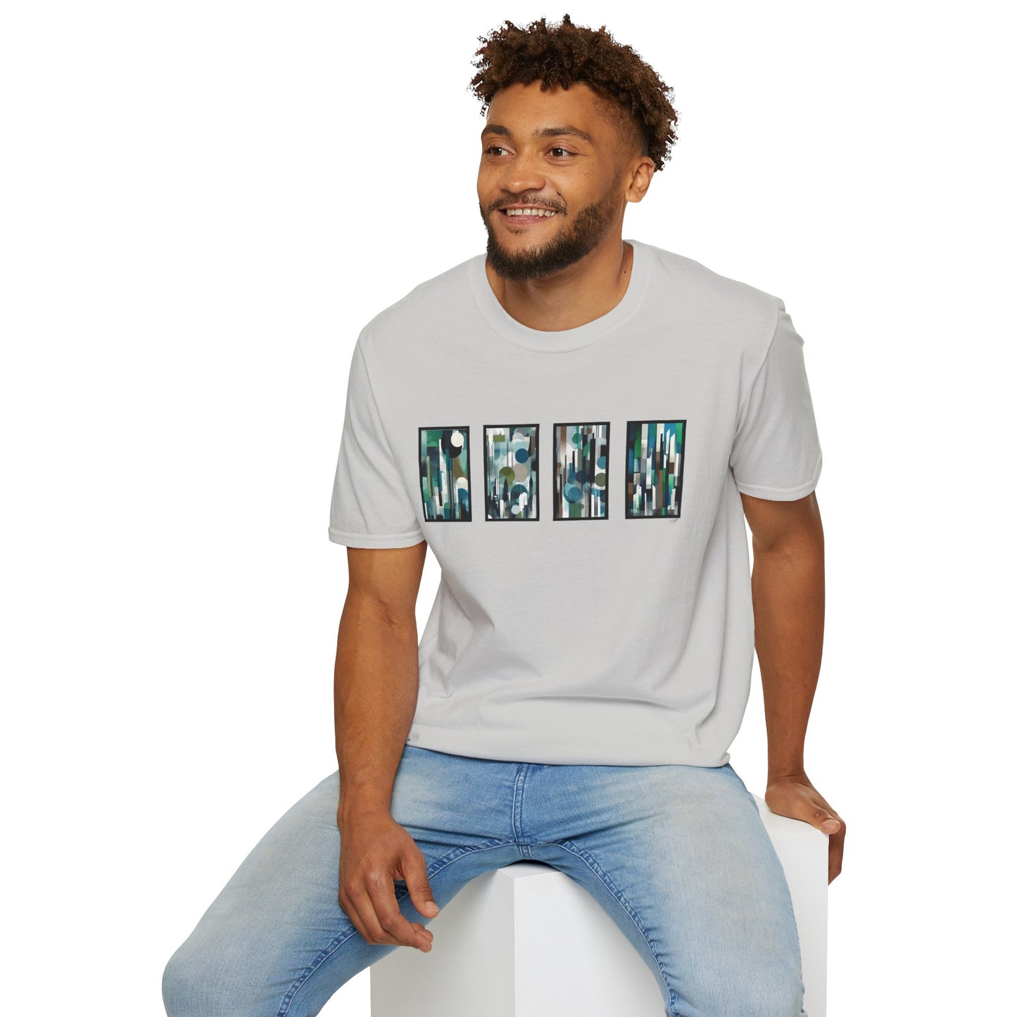 “Night Skyline” Abstract Art - Unisex T-Shirt