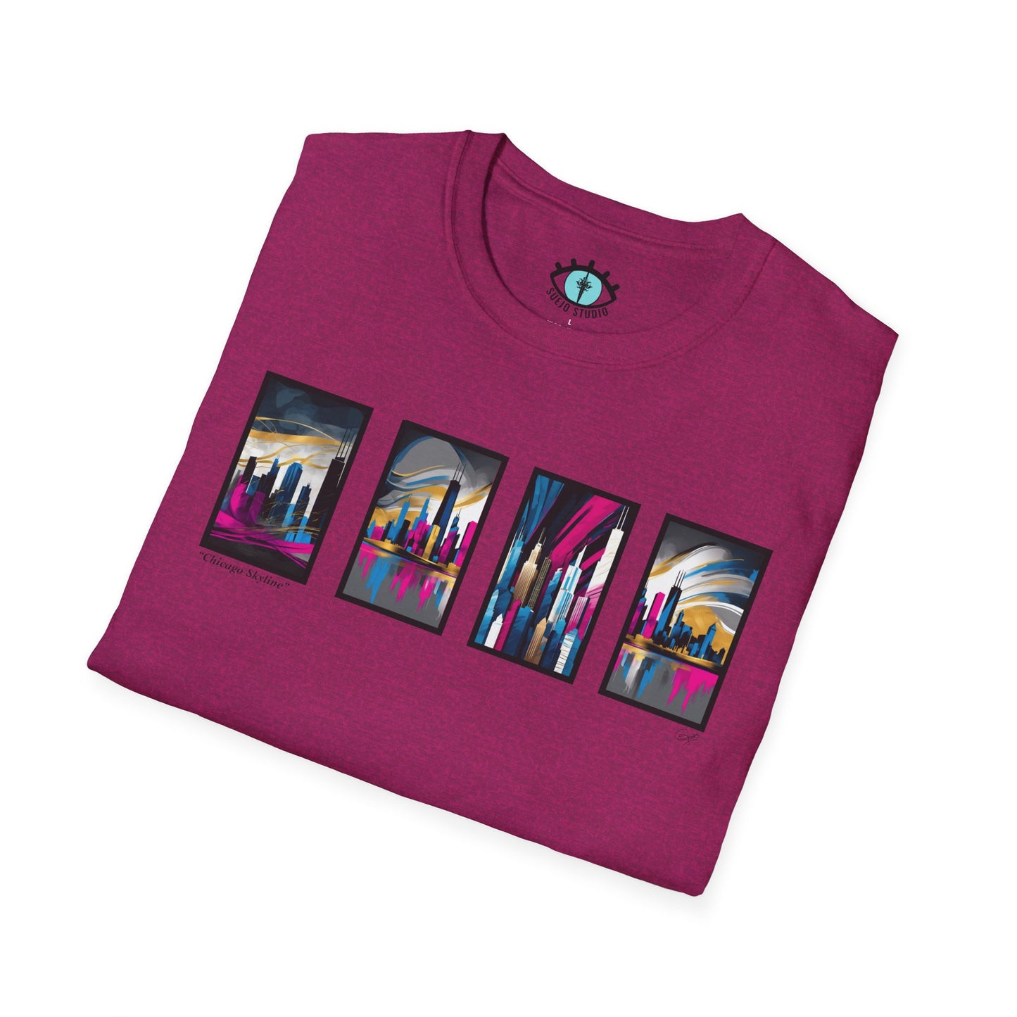 “Chicago Skyline” Abstract Art - Unisex T-Shirt