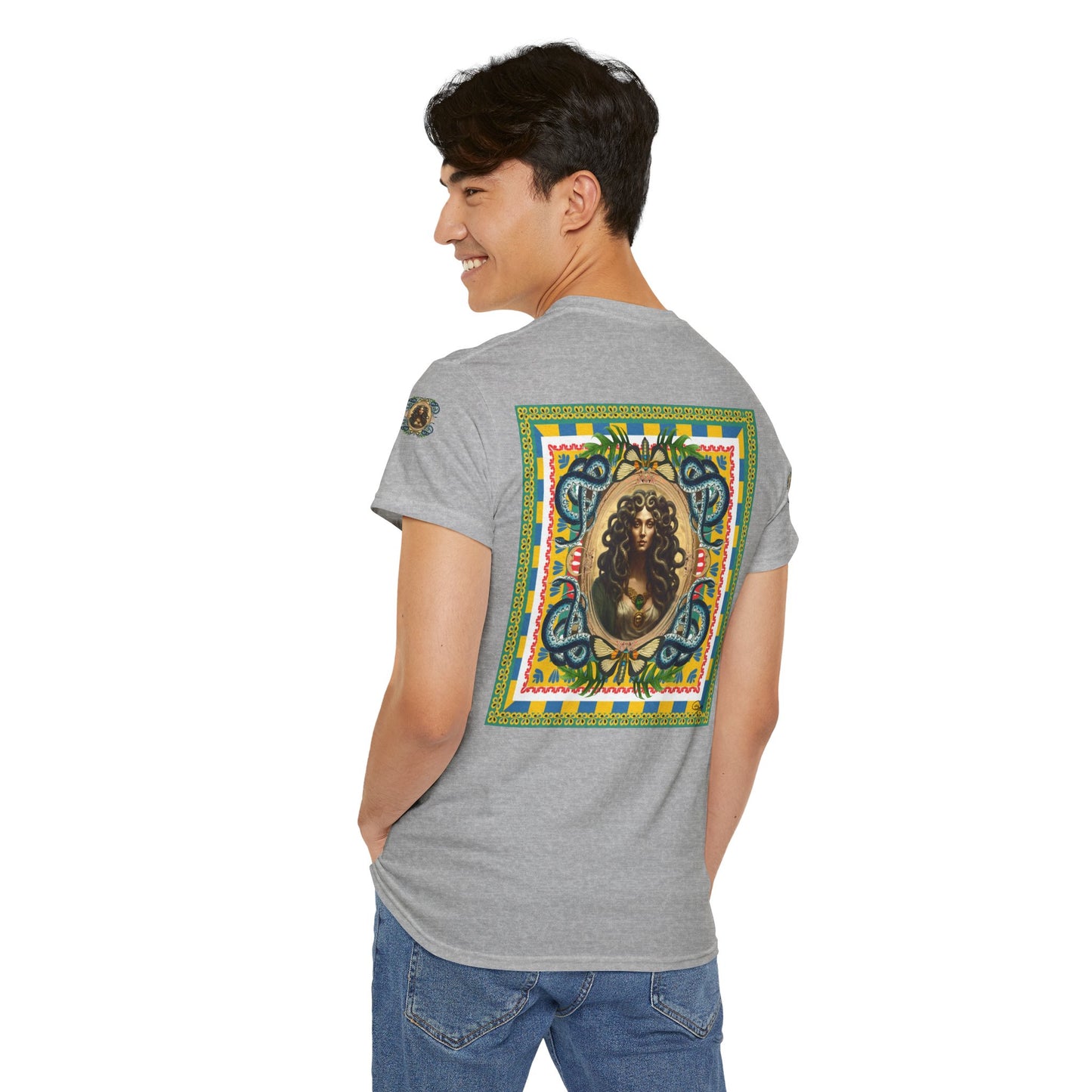 Mona Lisa Medusa - Unisex Cotton T-Shirt