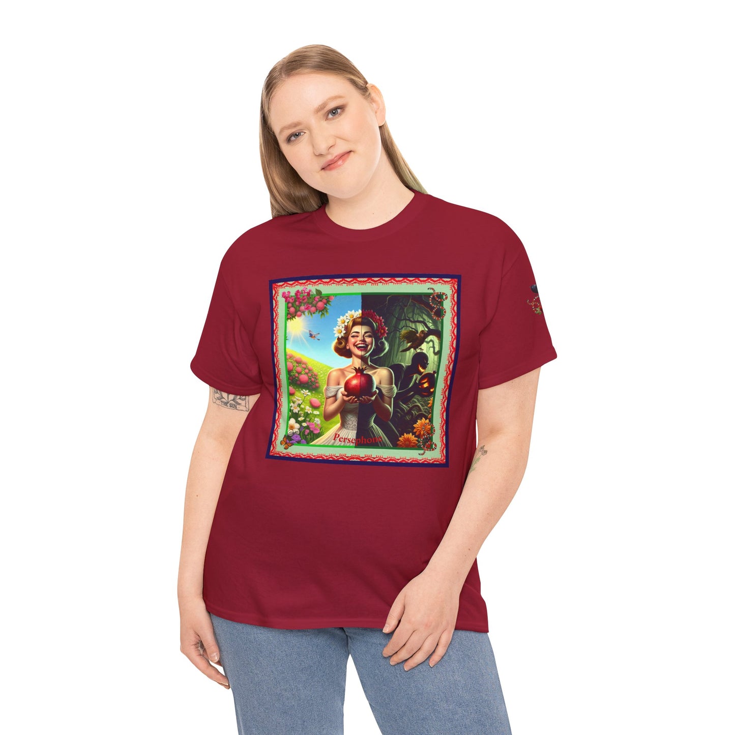 Persephone- Goddess of Spring and Queen of the Underworld - Unisex Heavy Cotton Tee