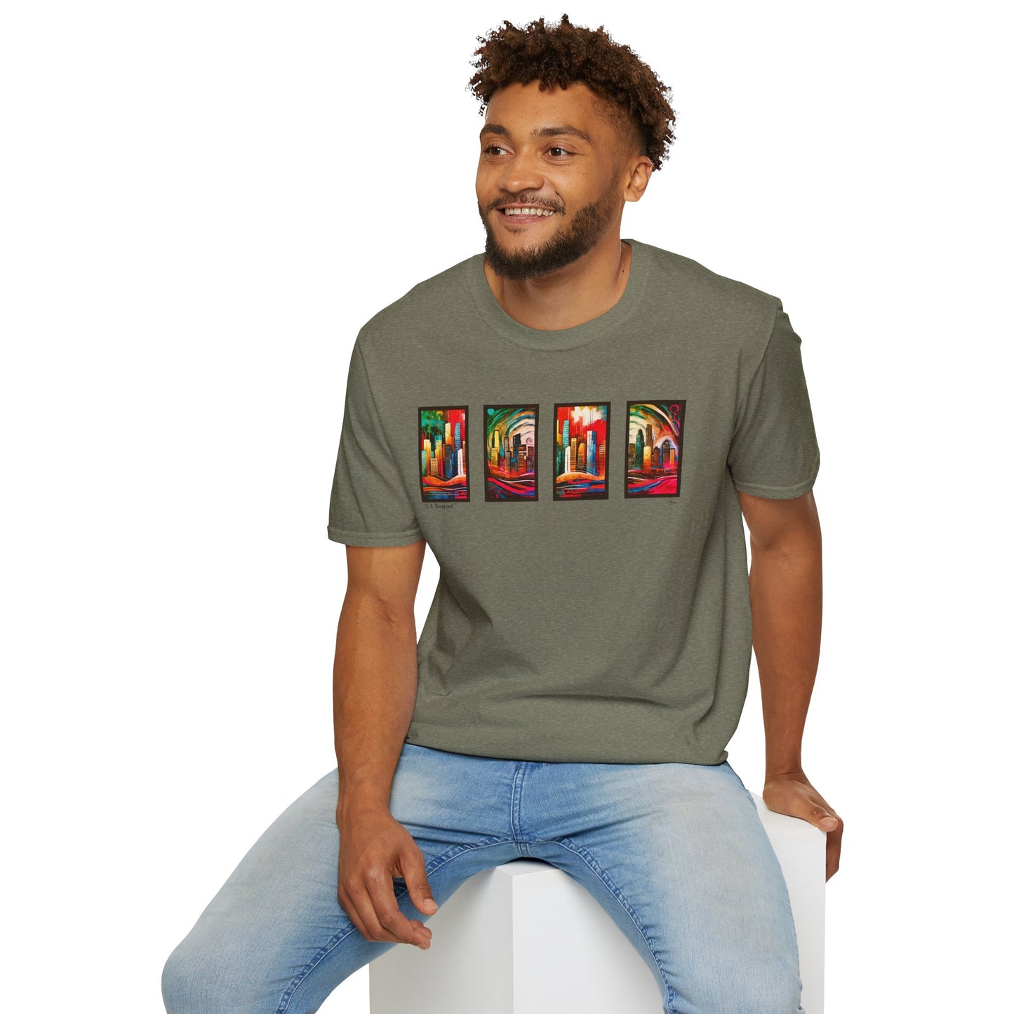 “LA Sunset” Abstract Art - Unisex T-Shirt