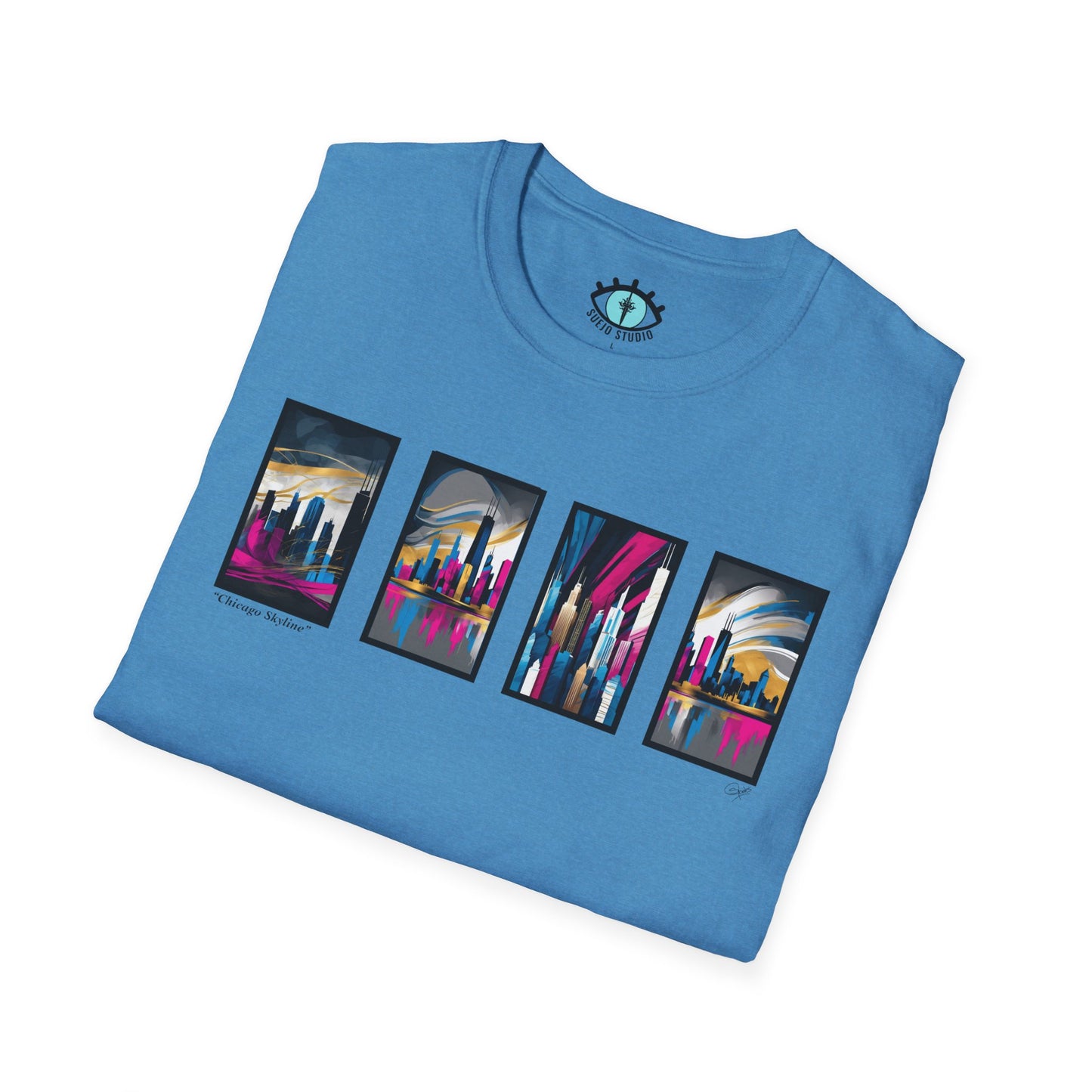 “Chicago Skyline” Abstract Art - Unisex T-Shirt