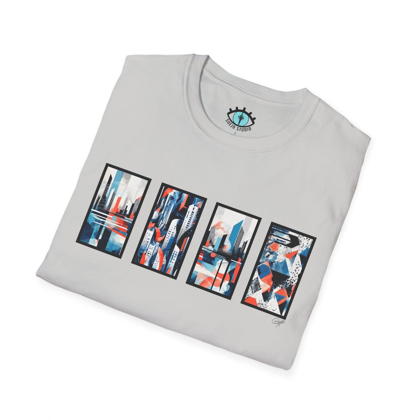 “Cityscape Blue” Abstract Art - Unisex T-Shirt