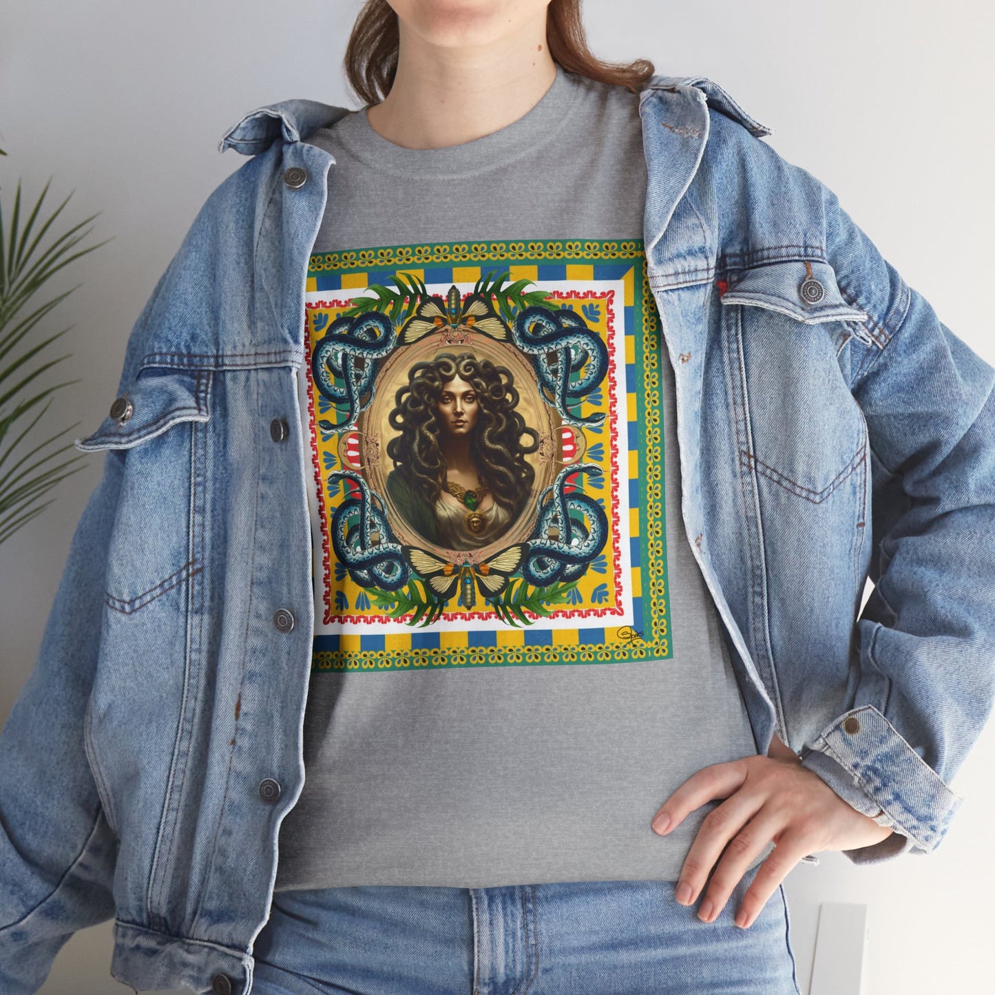 Mona Lisa Medusa - Unisex Cotton T-Shirt