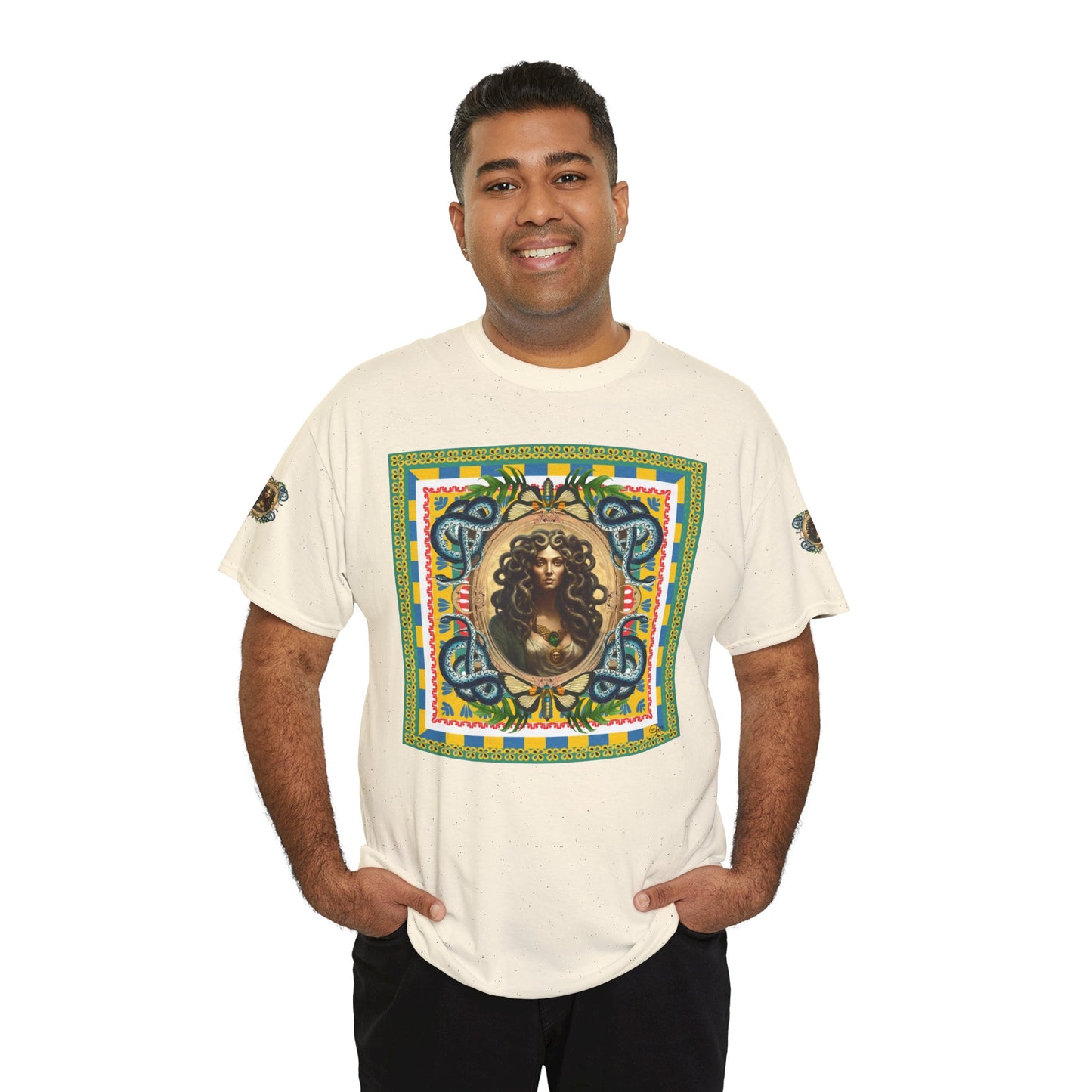 Mona Lisa Medusa - Unisex Cotton T-Shirt