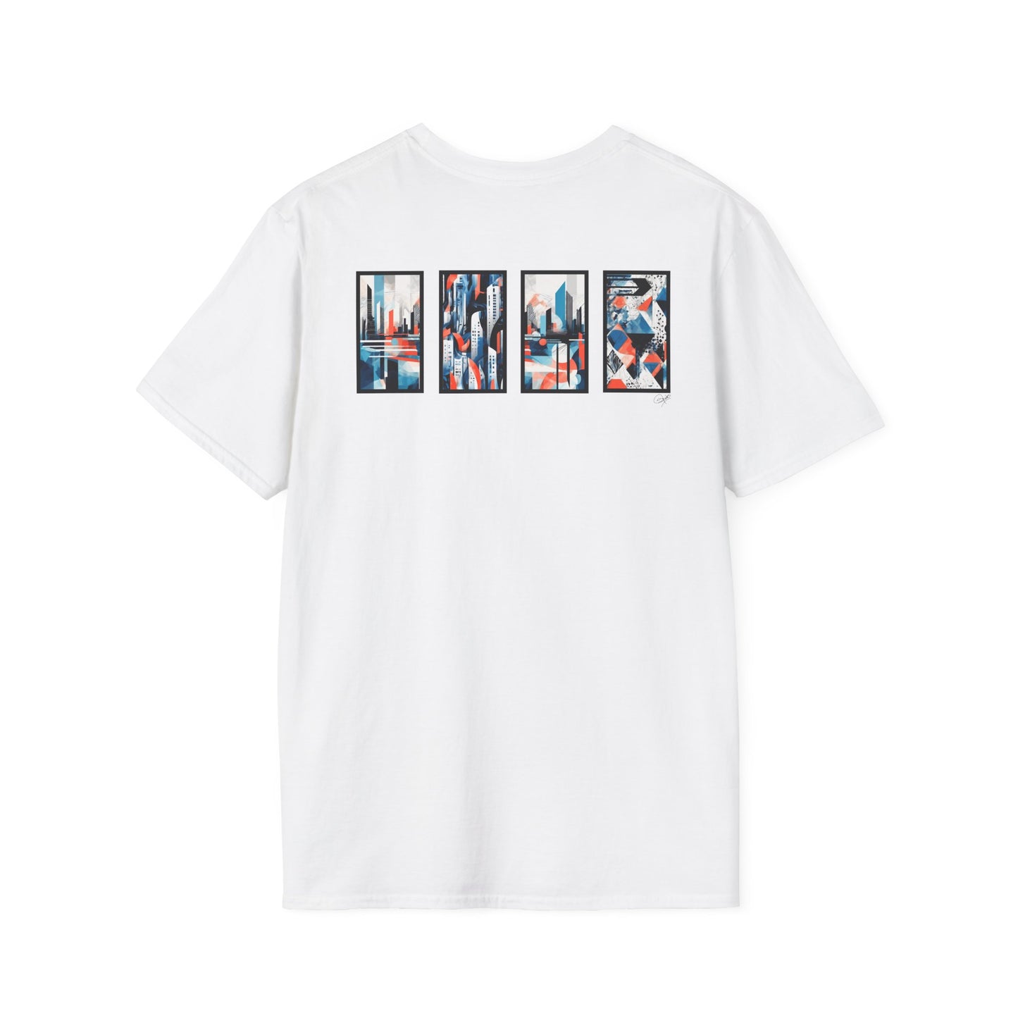 “Cityscape Blue” Abstract Art - Unisex T-Shirt