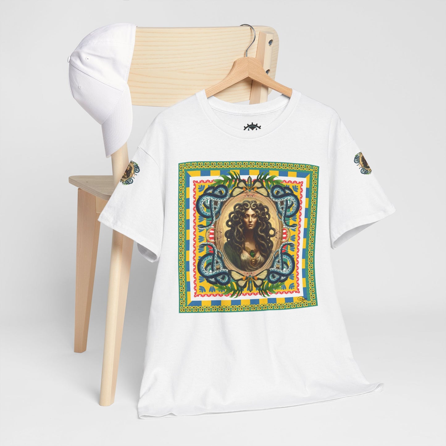 Mona Lisa Medusa - Unisex Cotton T-Shirt